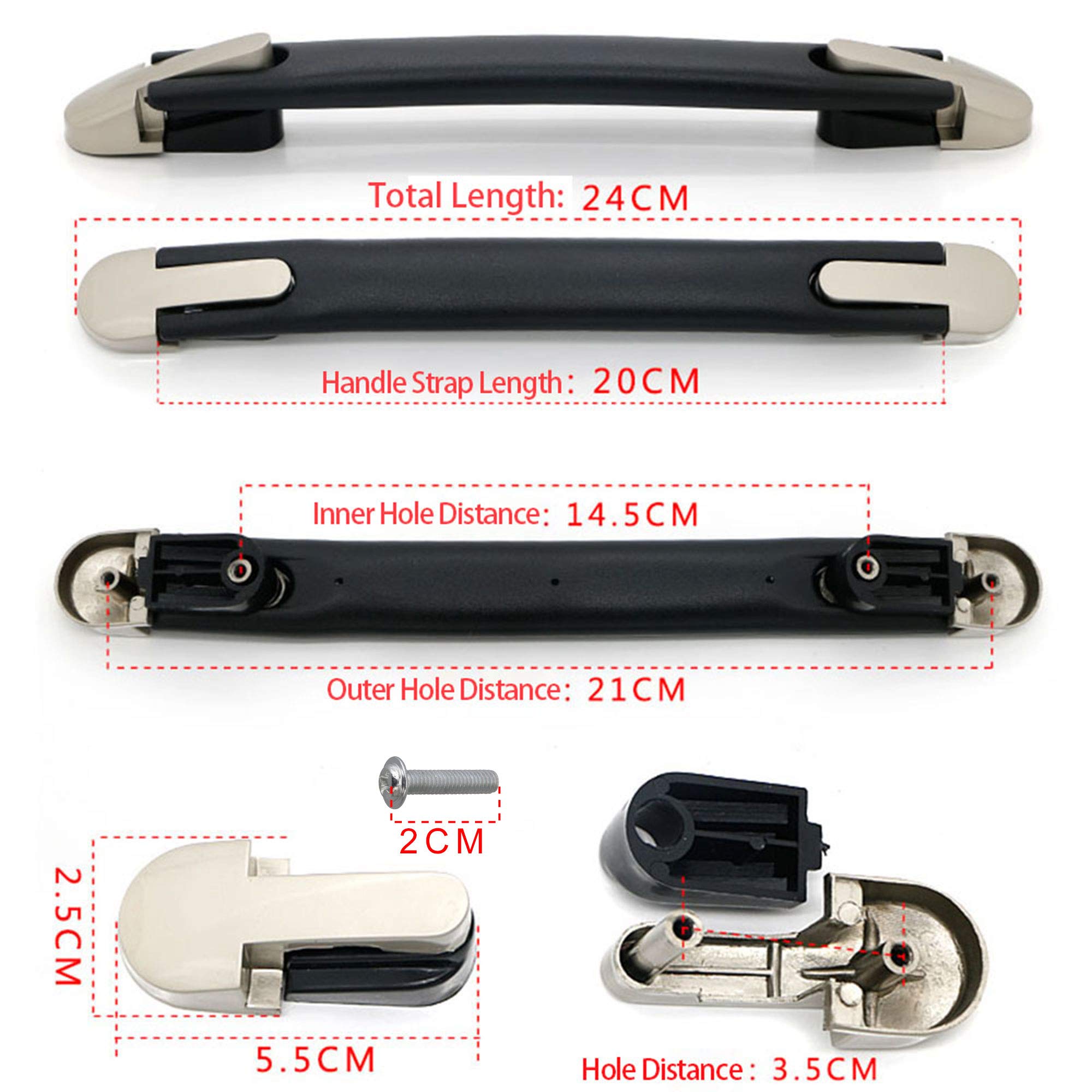 BQLZR 20-Inch Luggage Handle Replacement - Flexible Plastic Suitcase Strap with Installation Tool - Perfect for Travel, Business Trips & Airplane Carry-Ons