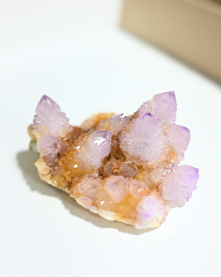 Natural Amethyst Spirit Cactus Quartz Crystal - Healing Stone for Meditation, Energy Cleansing & Home Decor | Spiritual Gift for Reiki, Yoga & Chakra Balancing