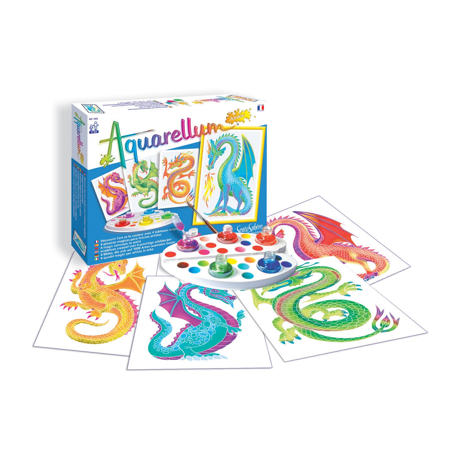 Aquarellum Junior Enchanted Dragons Watercolor Painting Kit for Kids - Creative Art Activity & Gift for Children's Birthday Party