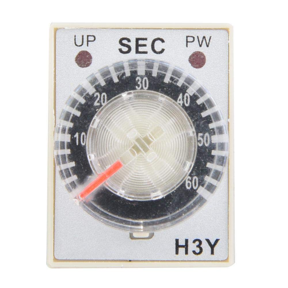 Hilitand H3Y-2 8-Pin 24V DC Delay Timer Relay - Adjustable Power On Time Control (1/3/6/10/30/60 Seconds) for Industrial Automation, HVAC Systems, and Electrical Equipment