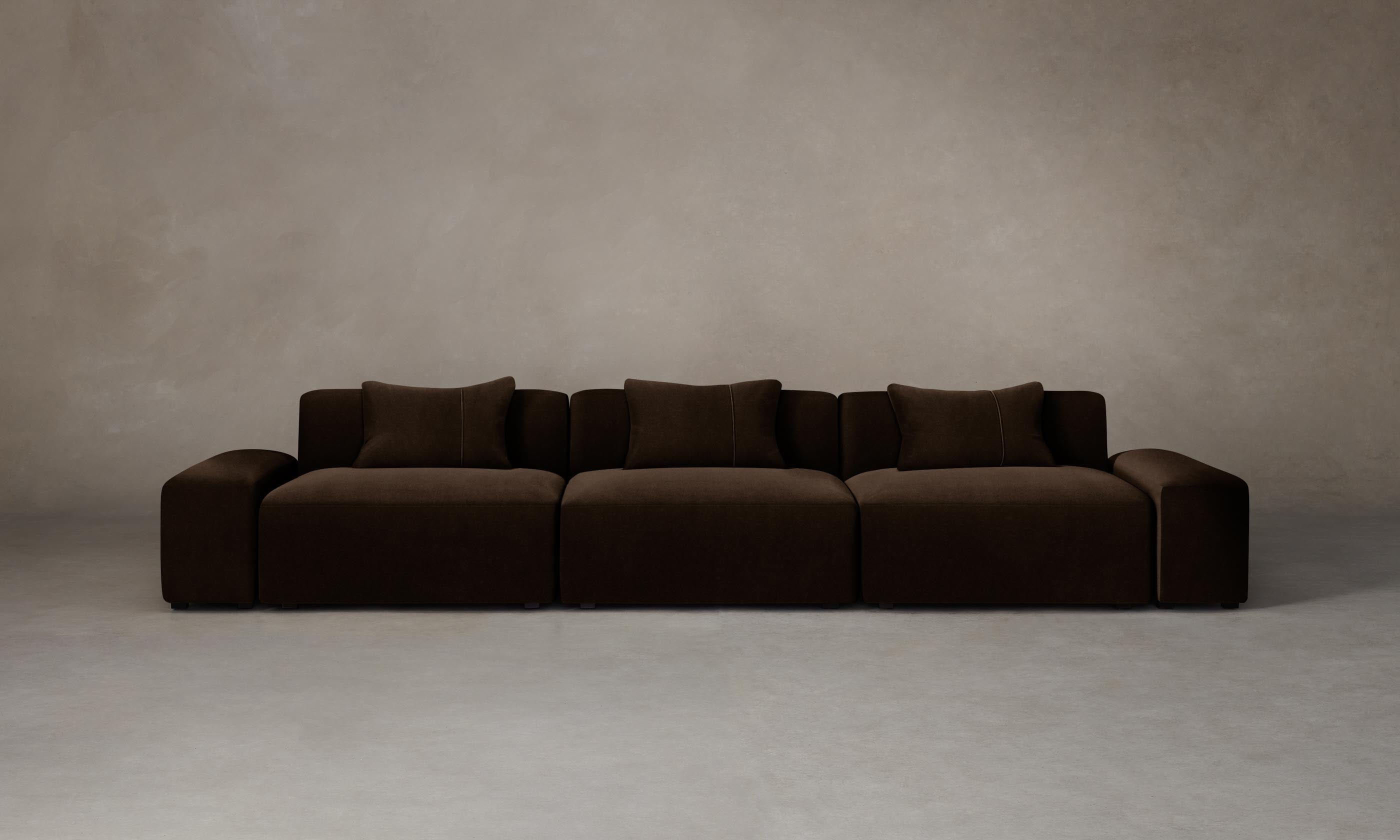 The Breuer Modular Sofa - Premium Mohair Upholstery in Rich Chocolate Brown - Perfect for Living Rooms, Lounges, and Modern Home Decor