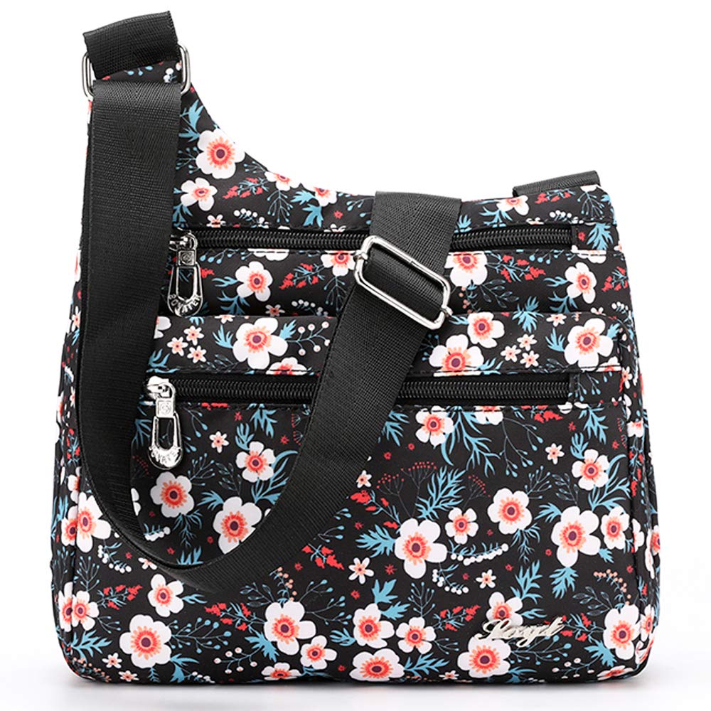 STUOYE Women's Nylon Crossbody Bag with Multiple Pockets - Lightweight Travel Shoulder Purse for Daily Use, Shopping & Outdoor Activities