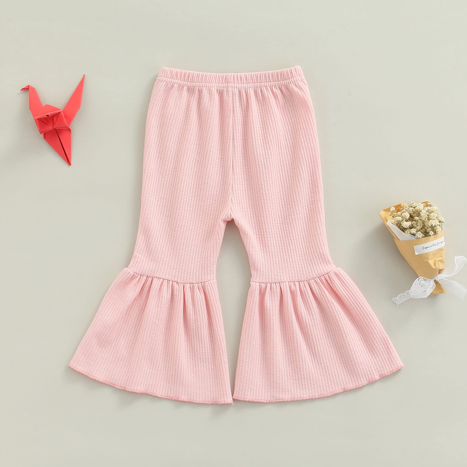 Toddler Bell Bottom Pants for Baby Girls - Soft Ruffle Leggings with Flared Design | Perfect for Playdates, Parties & Everyday Wear