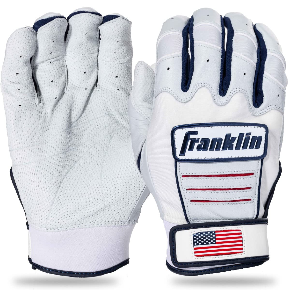 Franklin Sports MLB Baseball Batting Gloves - CFX Pro Adult Batting Gloves for Baseball & Softball - Premium Leather Grip, Breathable Mesh, All Sizes & Colors - Perfect for Training, Games & Practice Sessions