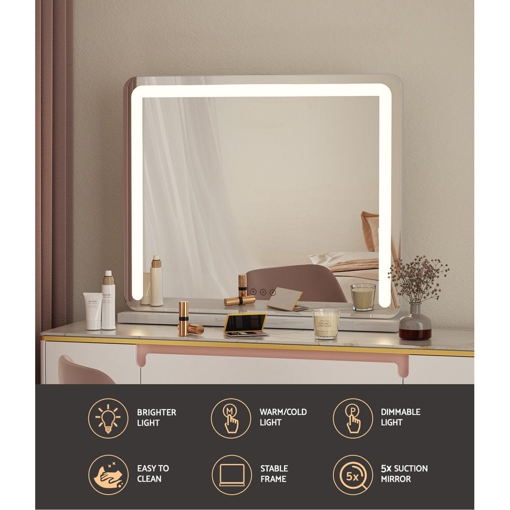 Embellir Hollywood Vanity LED Makeup Mirror with Lights - 50X60CM White Cosmetic Mirror for Professional Makeup Application, Home Dressing Room & Beauty Salon Use