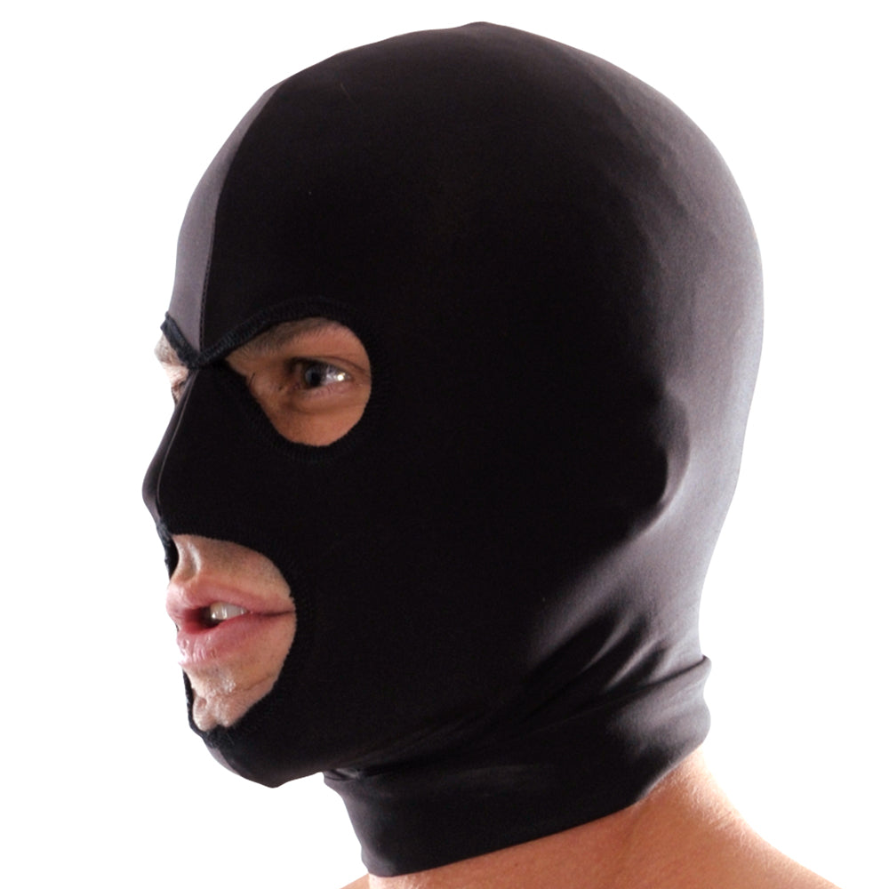 Fetish Fantasy Series Spandex 3 Hole Hood - Breathable Full Face Mask for BDSM, Cosplay & Role Play - Perfect for Halloween, Fetish Parties & Adult Costumes