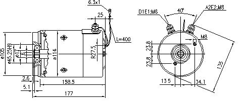 MAHLE Letrika Unidirectional CW 24VDC Motor 2.2kW 2600rpm - High Power Electric Motor for Industrial Automation, HVAC Systems, and Machinery Applications