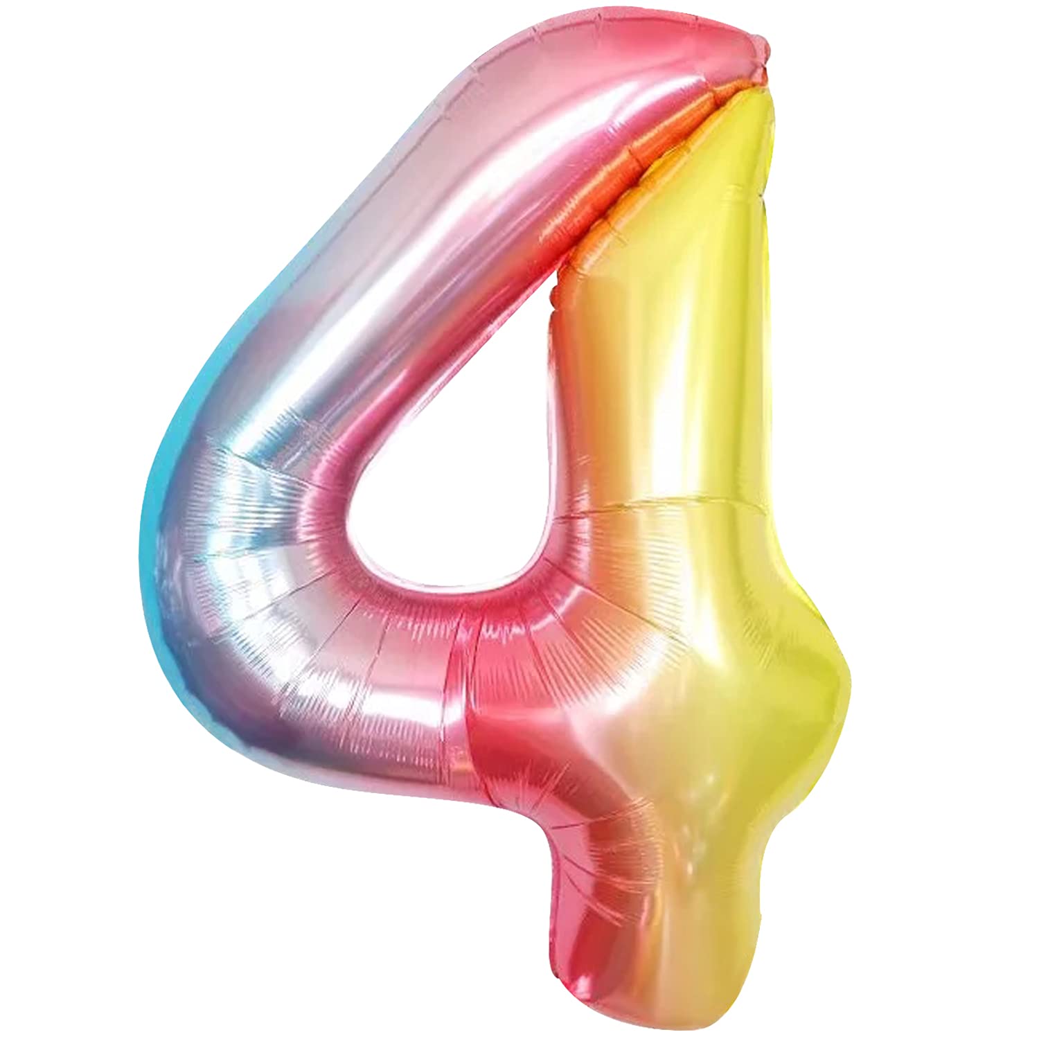 KatchOn Giant 40 Inch Rainbow Number 4 Balloon - Unicorn & Mermaid Birthday Party Decorations for 4th Birthday, Baby Shower, Gender Reveal, Photo Backdrop