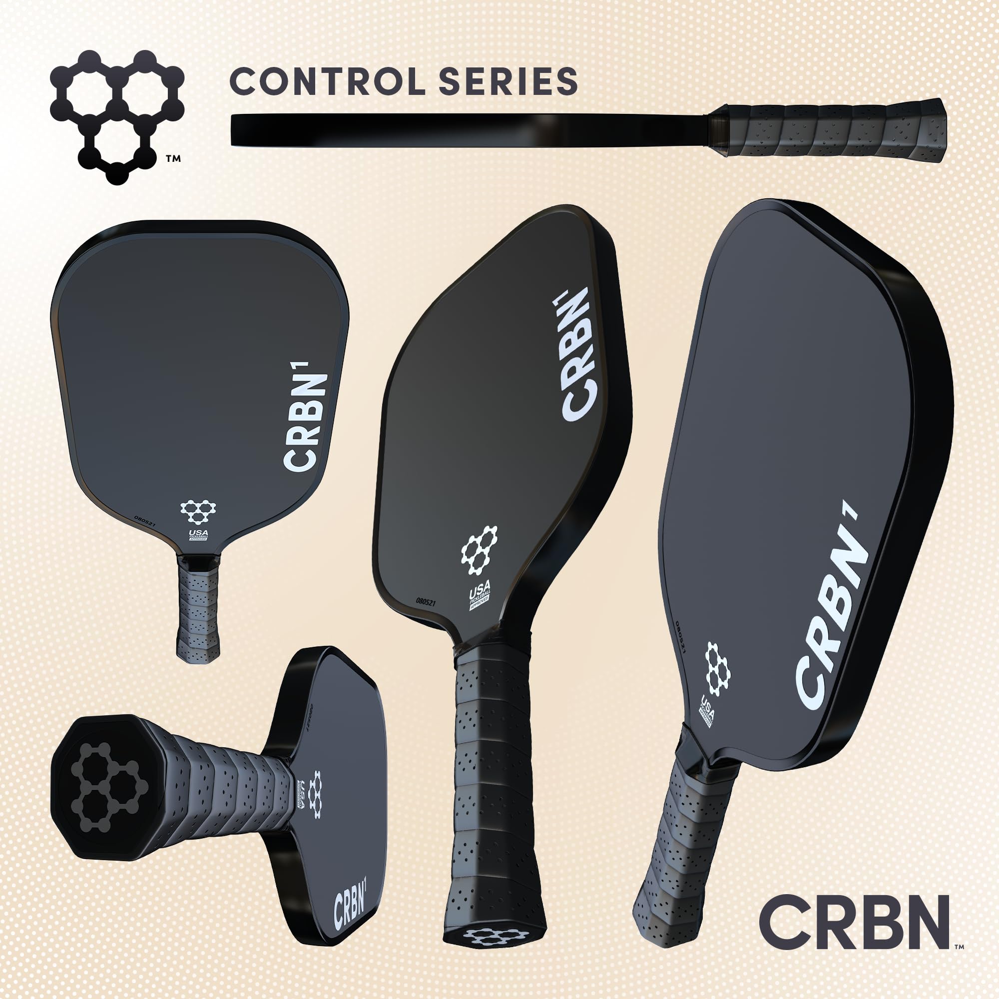 Premium CRBN1 & CRBN2 Carbon Fiber Pickleball Paddles - Honeycomb Poly Core for Power & Control - Ideal for Tournaments & Recreational Play