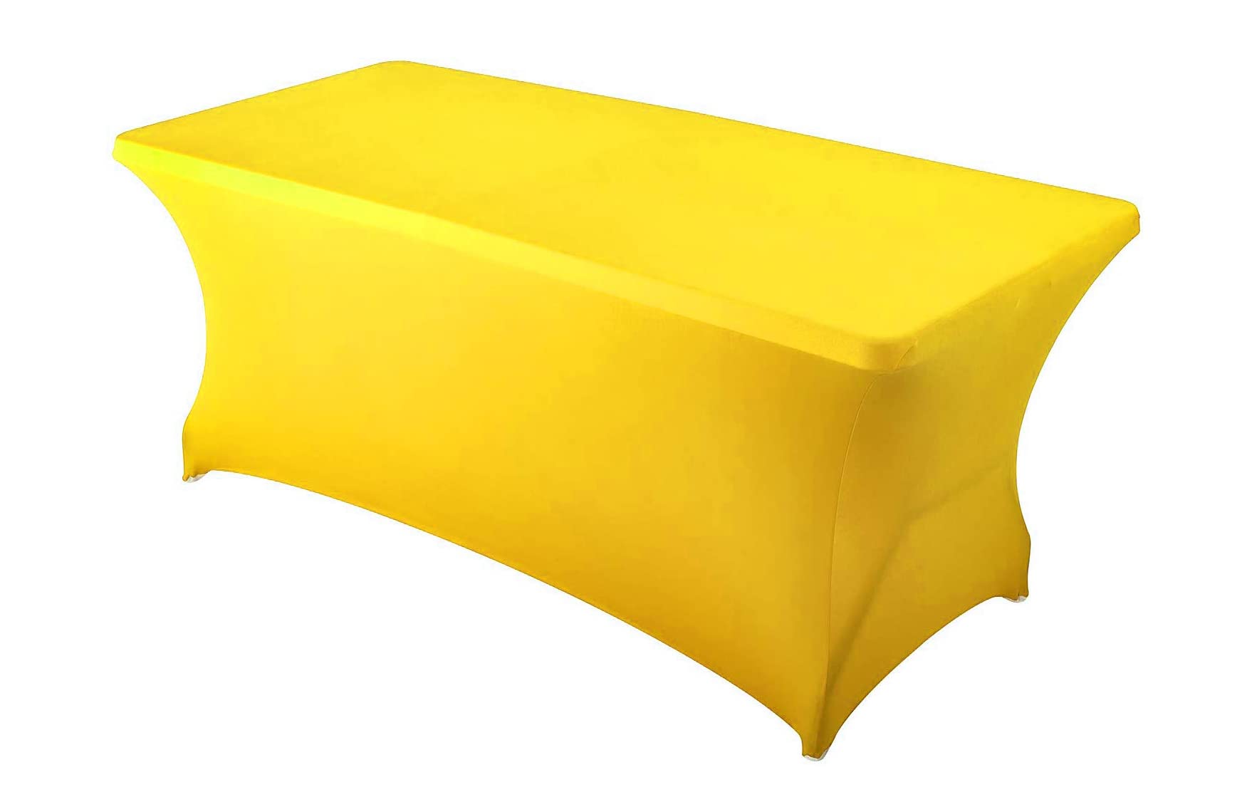 20 Pack Rectangular Stretch Spandex Table Covers - 6ft Fitted Elastic Tablecloths for Wedding Decor, Banquet, Party & Event Table Toppers - Yellow (72x30 Inches) - Perfect for Indoor/Outdoor Dining & Special Occasions
