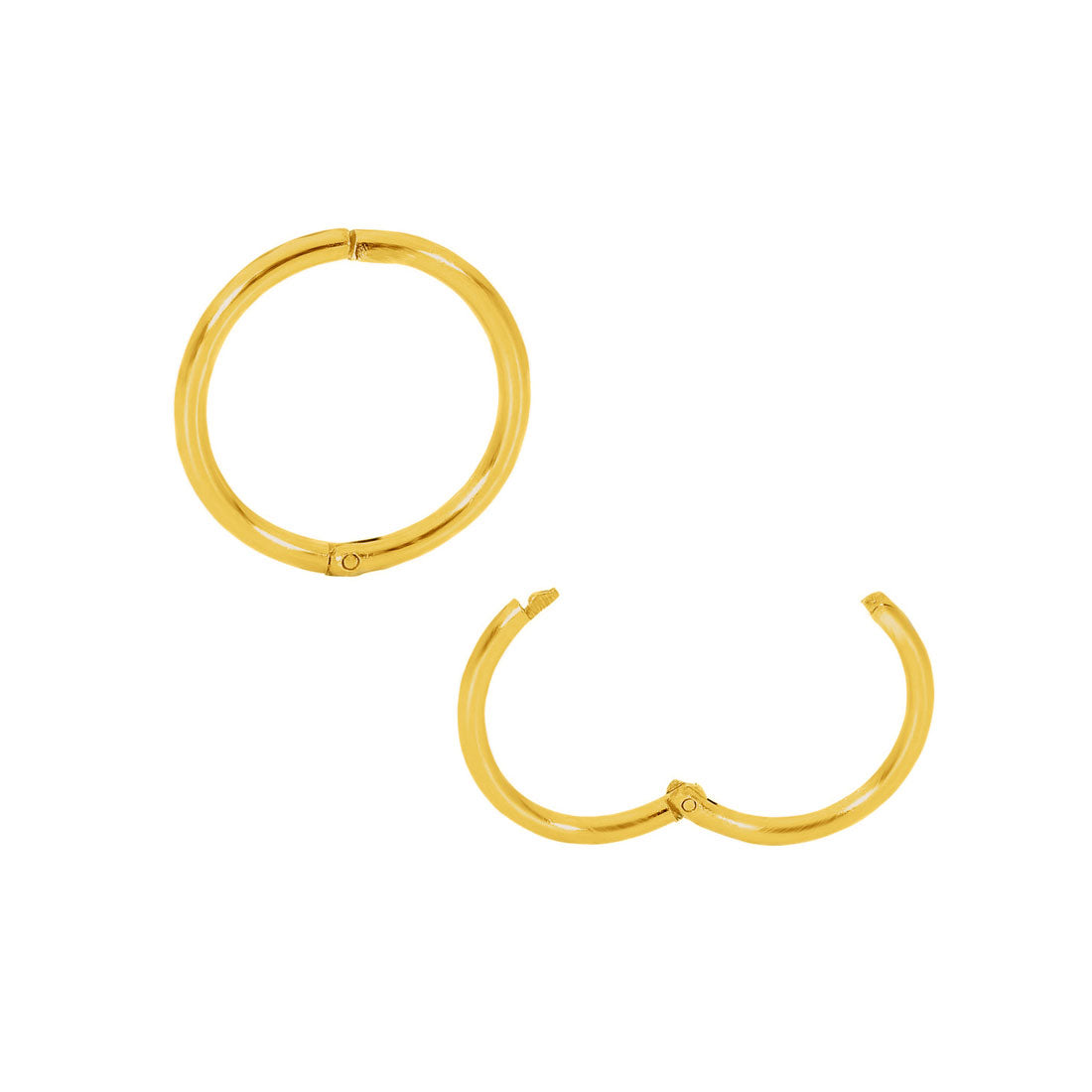 10mm Gold Endless Hoop Earrings for Women - Hypoallergenic Sleeper Hoops for Everyday Wear, Work, and Special Occasions