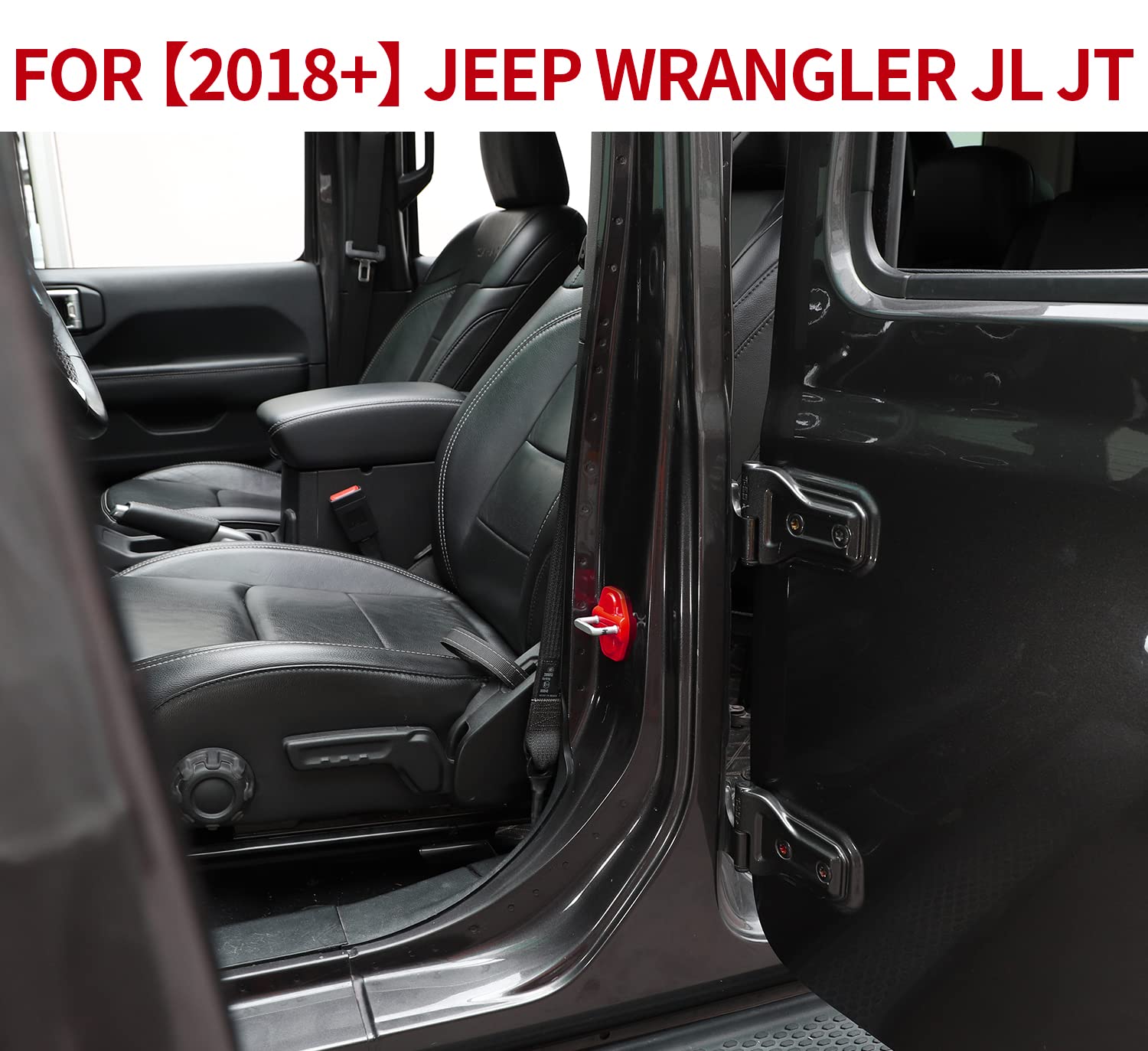 Voodonala ABS Exterior Door Lock Cover Buckle Trim for 2018-2024 Jeep Wrangler JL/JLU & 2020-2021 Gladiator JT - 6PC Red Accessories - Enhance Style & Protection for Off-Road Adventures