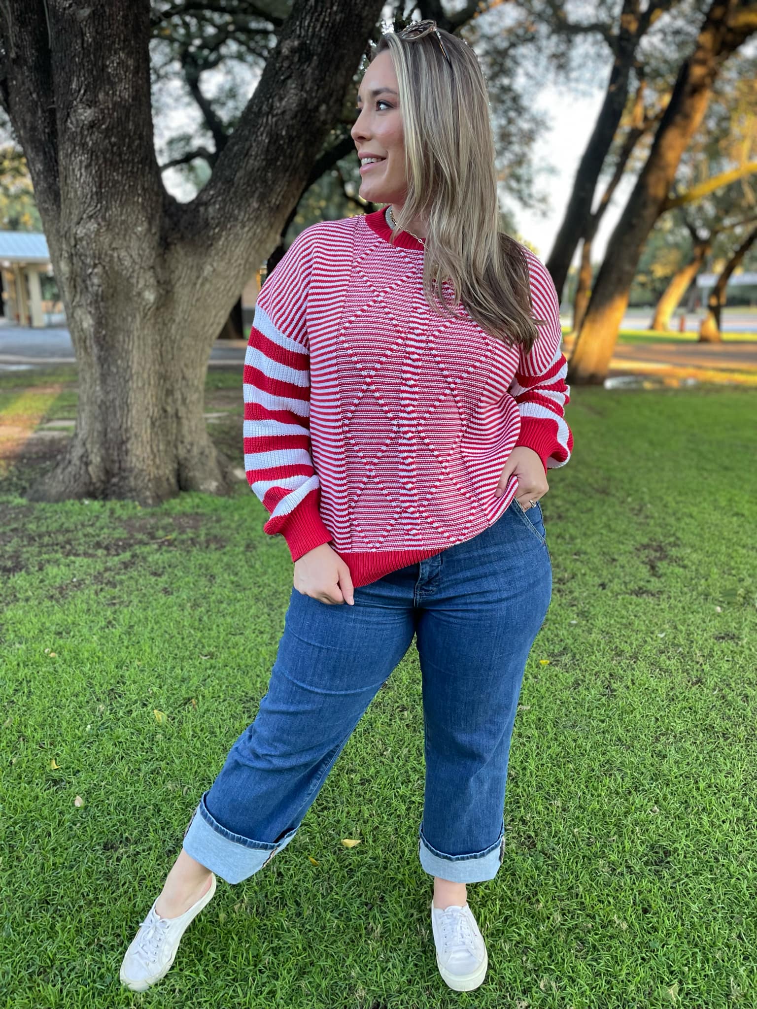 PREORDER: Aspen Striped Sleeve Sweater - 4 Color Options for Women | Cozy Fall & Winter Fashion | Perfect for Casual Outings & Office Wear
