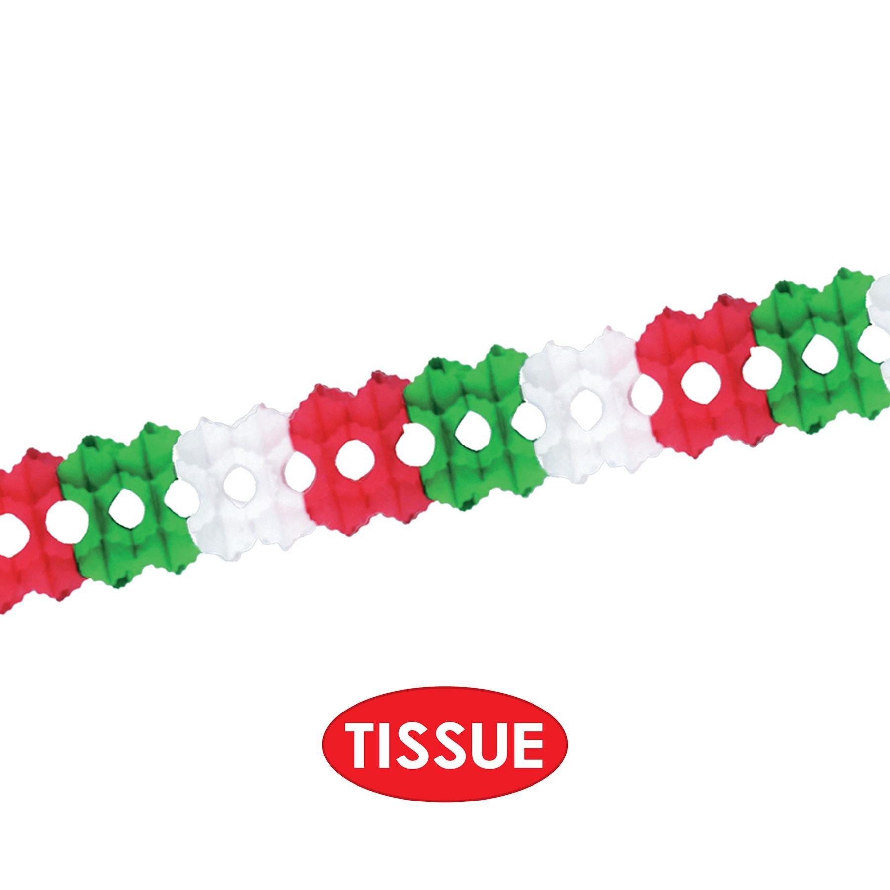 12 Pack Beistle Fiesta Arcade Garland - Red, White & Green Party Decorations for Cinco de Mayo, Birthday & Mexican Themed Parties