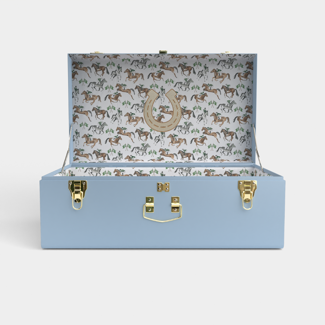 Caitlin Wilson Design Petite Keep Grand Trunk in Horse & Jockey - Stylish Travel Bag for Women, Perfect for Weekend Getaways & Airplane Carry-On