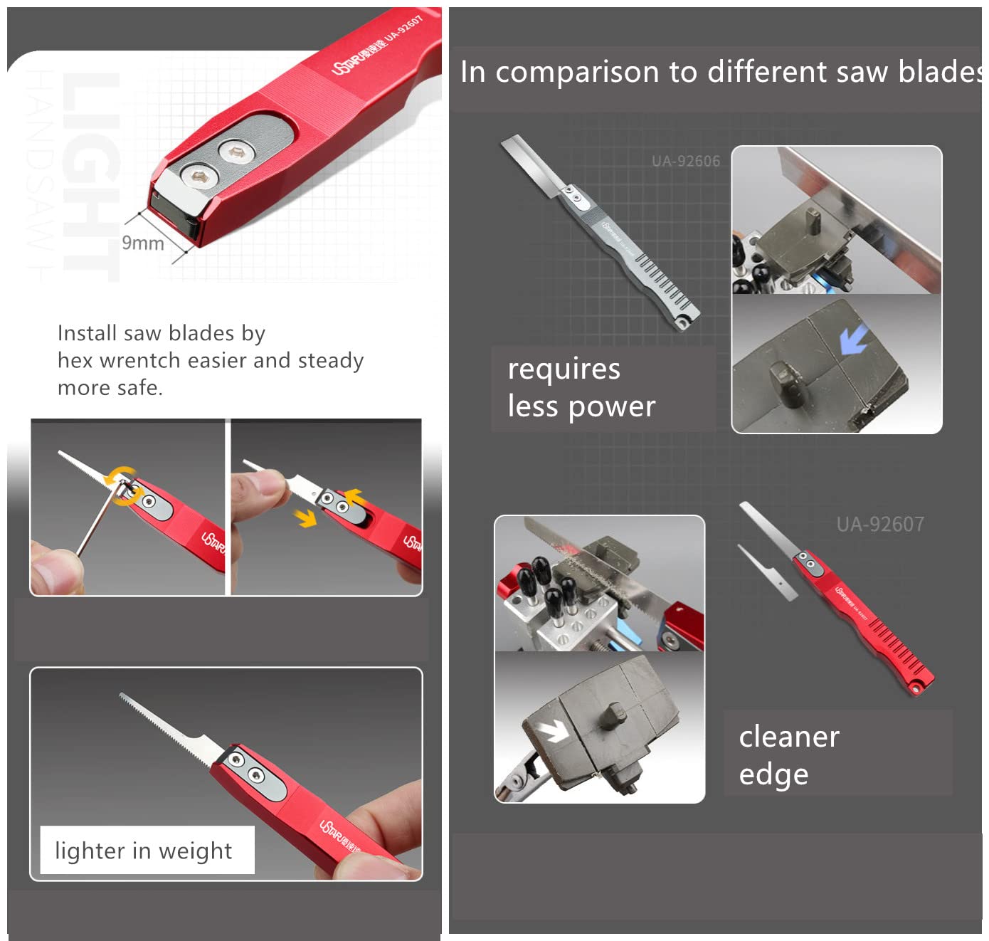 Mini Hand Saw & Modeling Knife Set - Precision Hobby DIY Razor Saw for Crafting, Plastic Models, Tree Limb Cutting - Perfect for Woodworking, Model Building, and DIY Projects (Thin Double Hand Saw Kit)