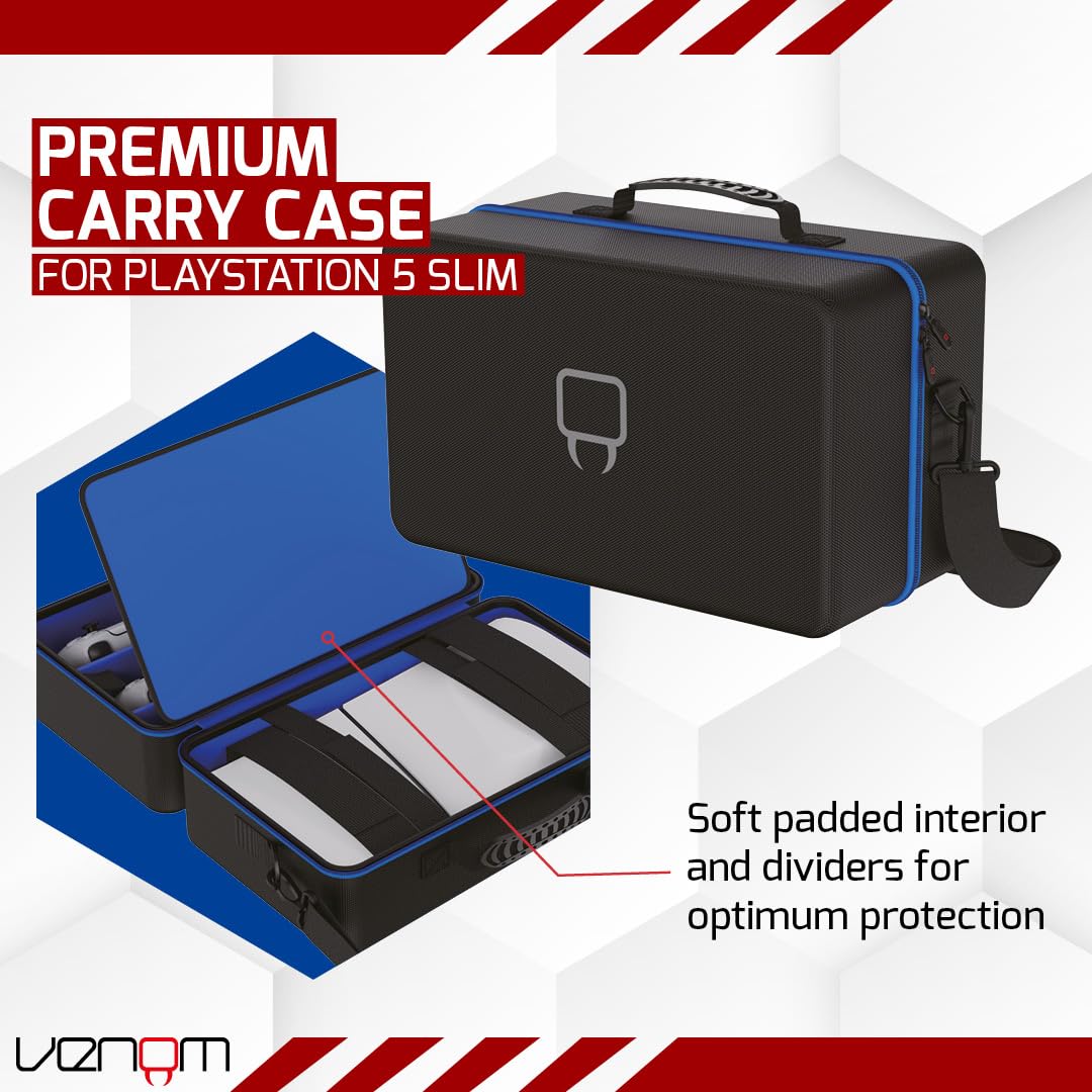 Venom PS5 Slim Console Carrying Case - Durable Travel Bag for PS5 Slim & PS5 - Perfect for Gaming On The Go, Travel & Storage Protection