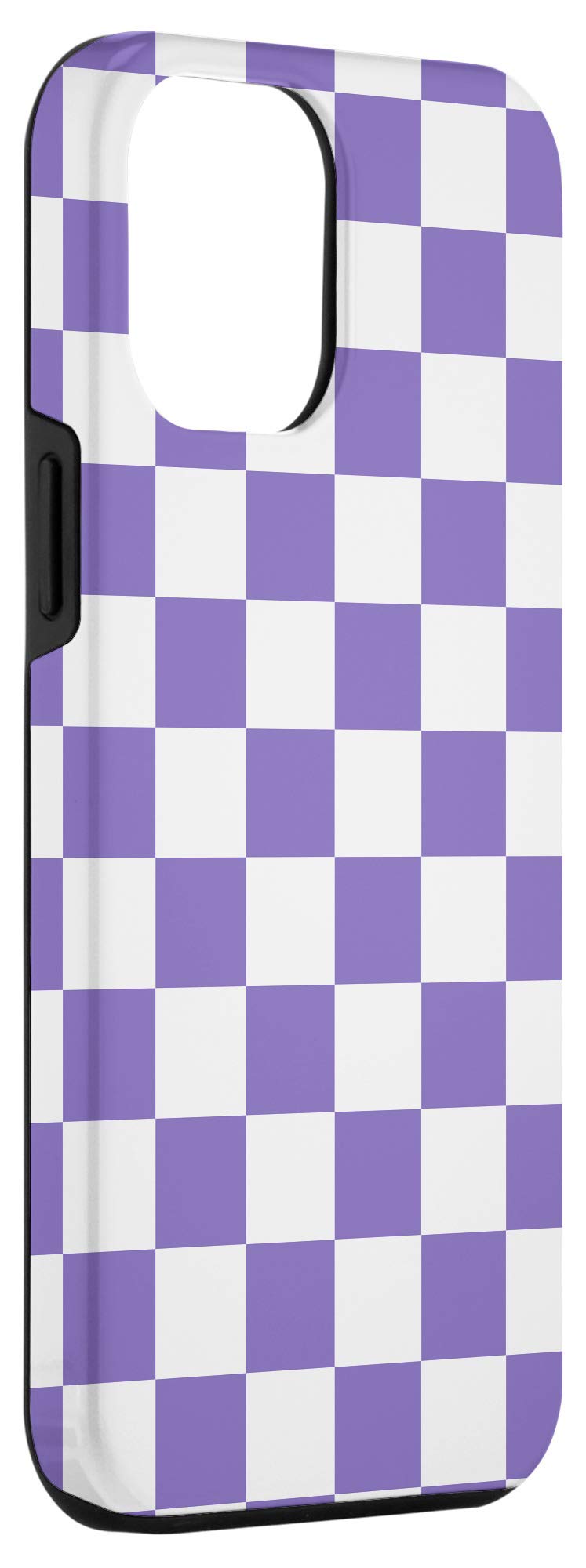 iPhone 12 Pro Max Case - Vintage Purple & White Checkerboard Design | Slim Protective Cover for Daily Use, Travel & Work | Compatible with Wireless Charging
