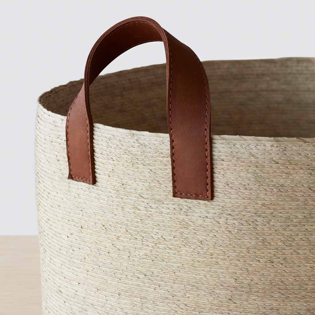 Premium Round Storage Baskets for Home Organization - Woven Cotton Decorative Bins for Bedroom, Bathroom, Nursery & Closet Storage - Mercado Collection