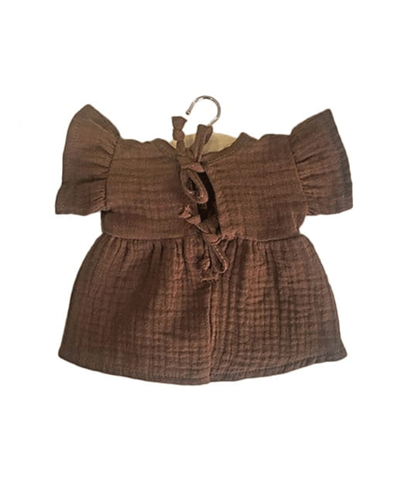 Minikane Baby Doll Chocolate Daisy Dress - Adorable Outfit for 18 Inch Dolls | Perfect for Pretend Play, Dress Up & Photo Shoots