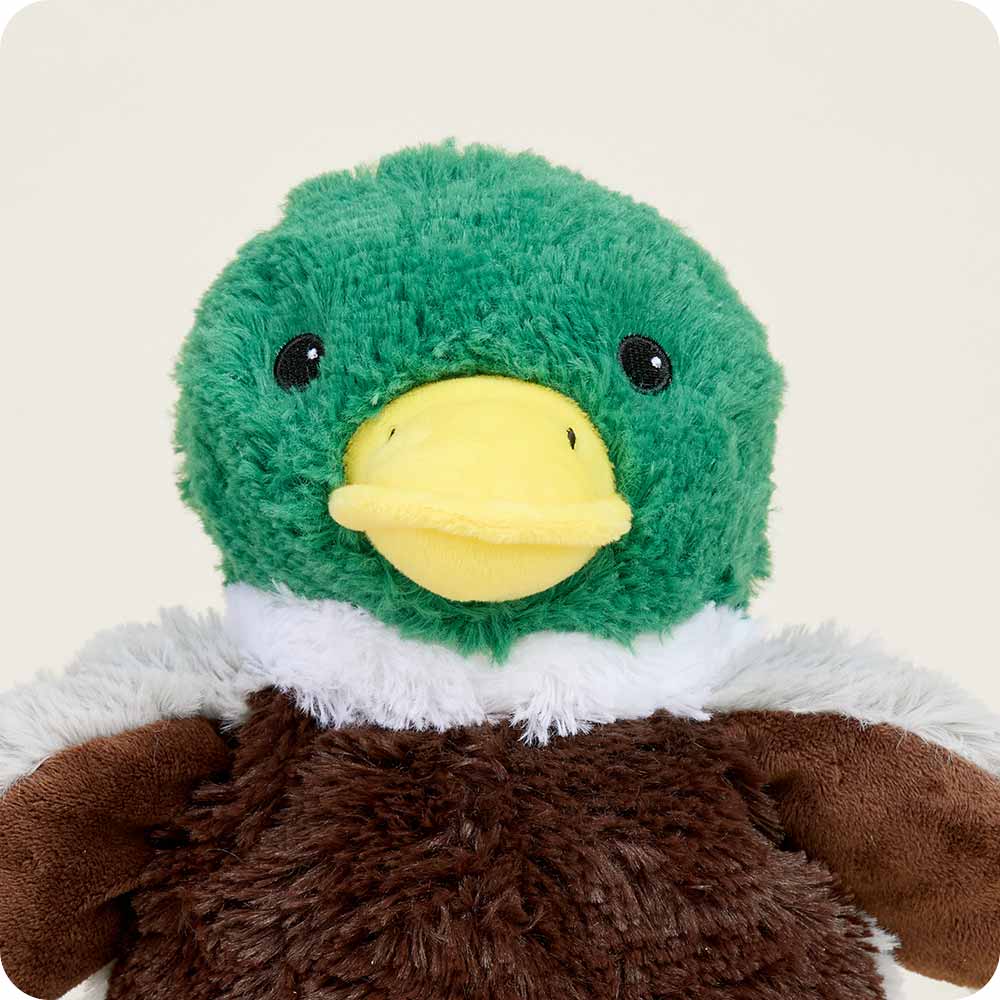Mallard Warmies Plush Heating Pad - Microwaveable Duck Stuffed Animal for Pain Relief & Comfort - Perfect for Stress Relief, Cramps, and Relaxation at Home or Office