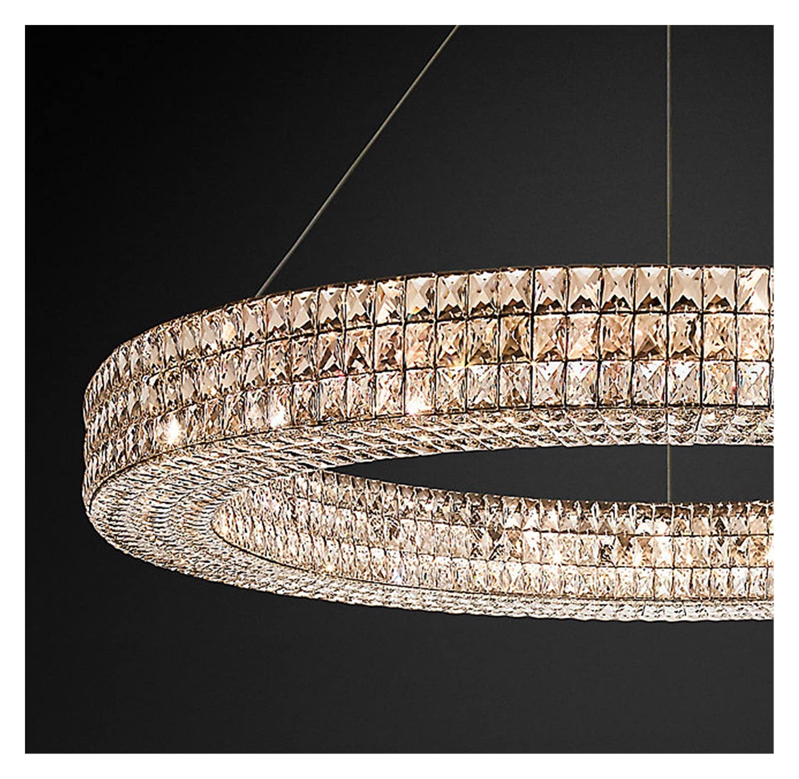 Modern LED Crystal Chandelier - Luxury Pendant Lighting Fixture for Living Room, Kitchen Island & Dining Room | Energy-Efficient Dimmable Hanging Lamp for Home Decor | Perfect for Modern Interiors, Weddings & Luxury Spaces