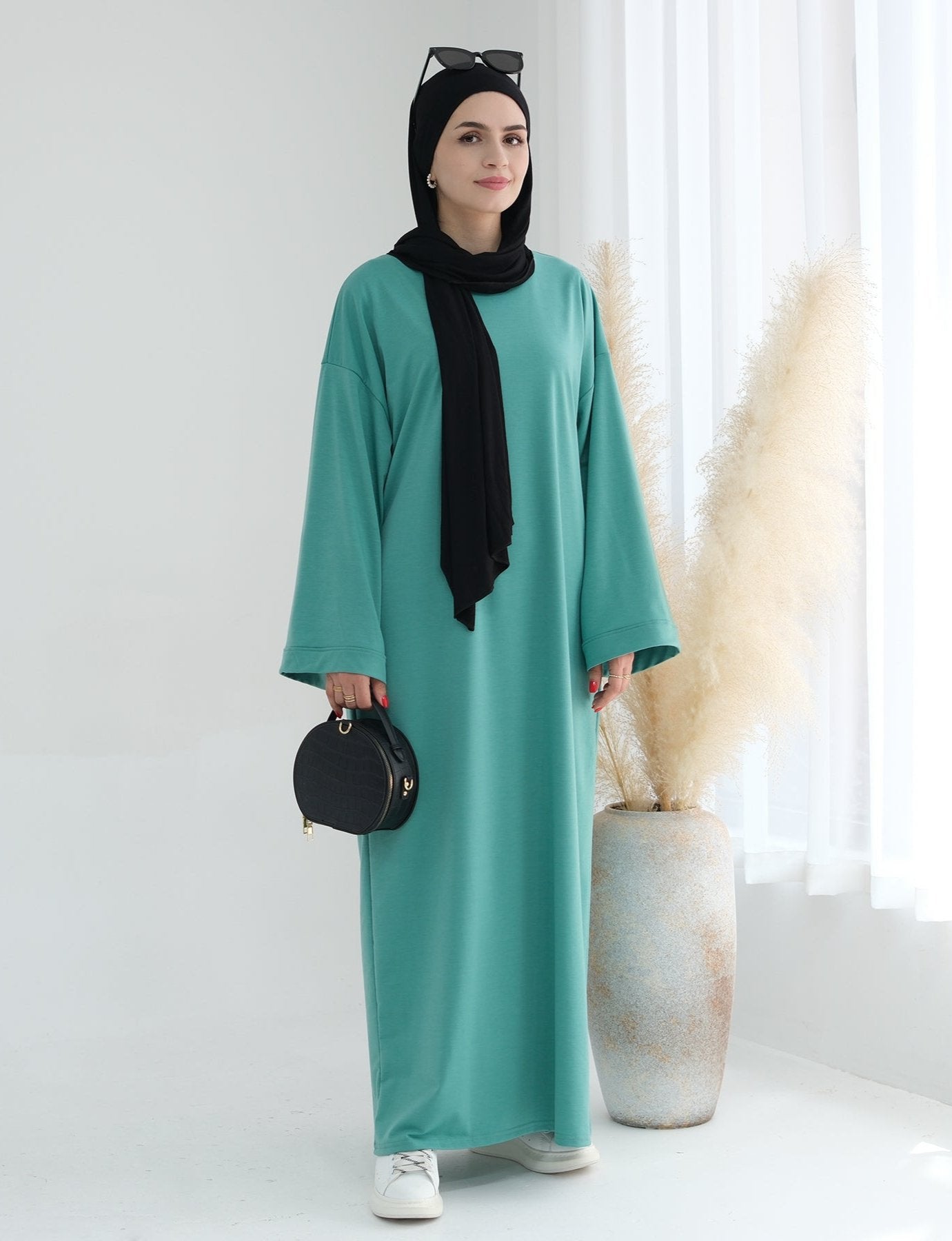 Ava Knit Maxi Dress for Women - Flowy Long Summer Dress in Aqua Green | Perfect for Beach Vacations, Date Nights & Casual Outings