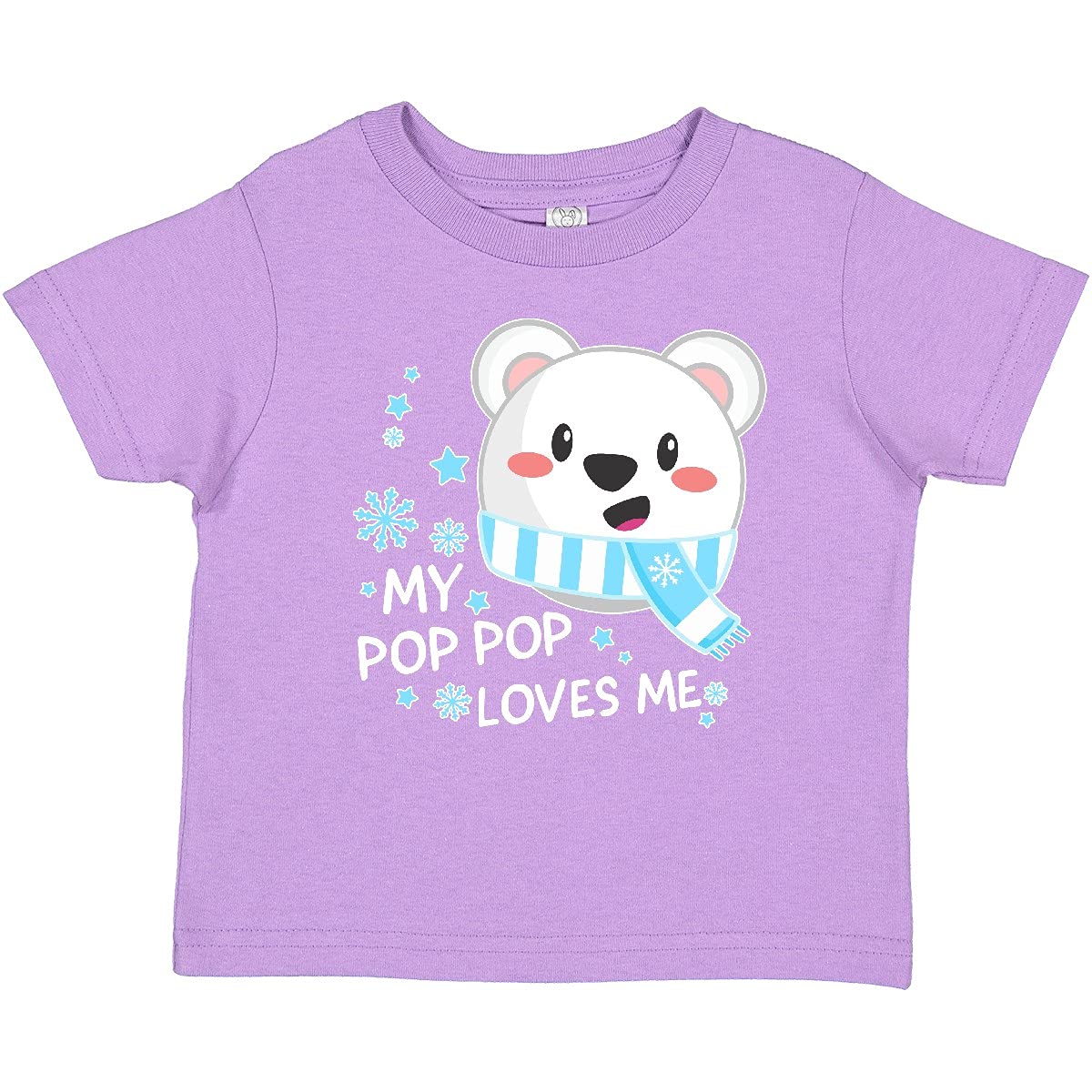 Inktastic 'My Pop Pop Loves Me' Polar Bear Graphic Baby T-Shirt - Cute Grandfather Gift for Infants & Toddlers - Perfect for Family Photos, Playdates & Special Occasions