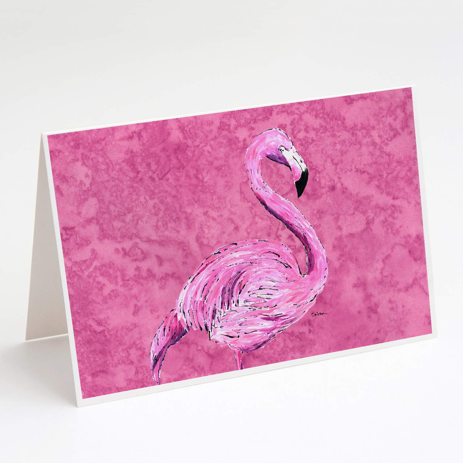 Flamingo on Pink Greeting Cards & Envelopes - Pack of 8 Blank A7 Note Cards (5x7 Inches) | Whimsical Floral Stationery for Birthdays, Thank You Notes & Special Occasions