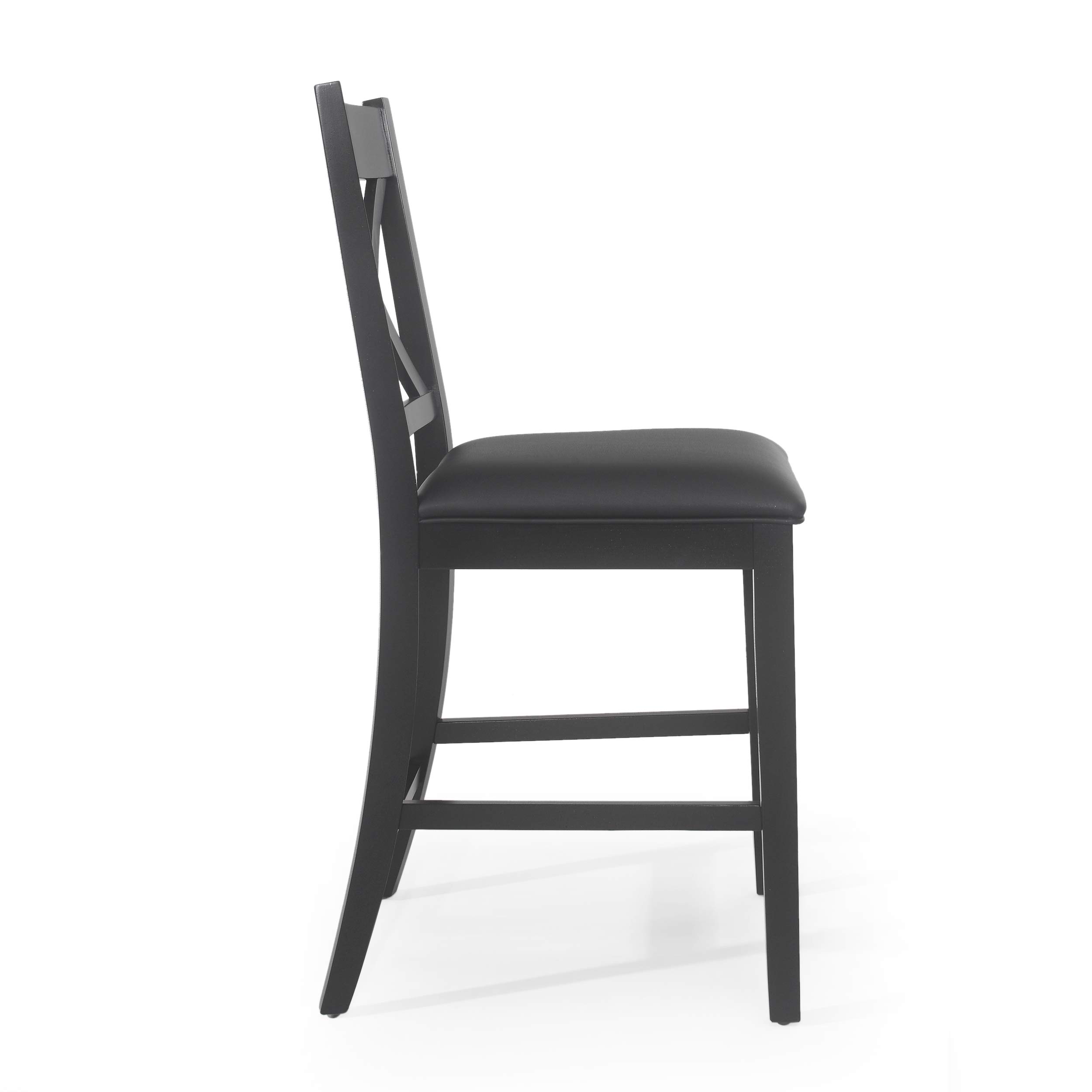 Christopher Knight Home Emory Counter Stool Set of 2, Black Bar Stools for Kitchen Island, Breakfast Nook & Home Bar - Modern Counter Height Stools with Metal Frame