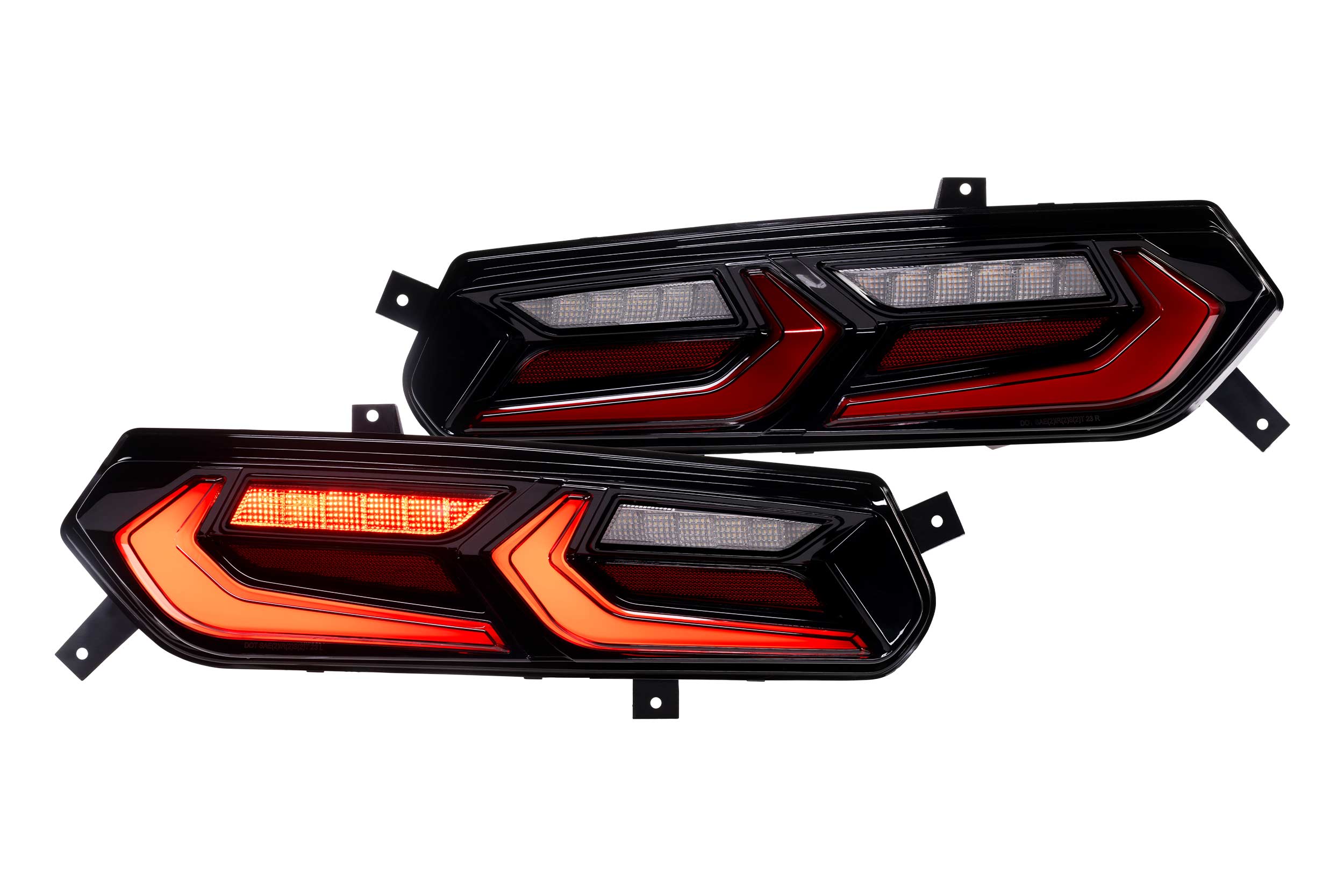 1 Set Red C8 Style Lens XB LED Tail Lights for 2014-2019 Chevy Corvette C7 - High Visibility & Stylish Upgrade for Night Driving & Car Shows