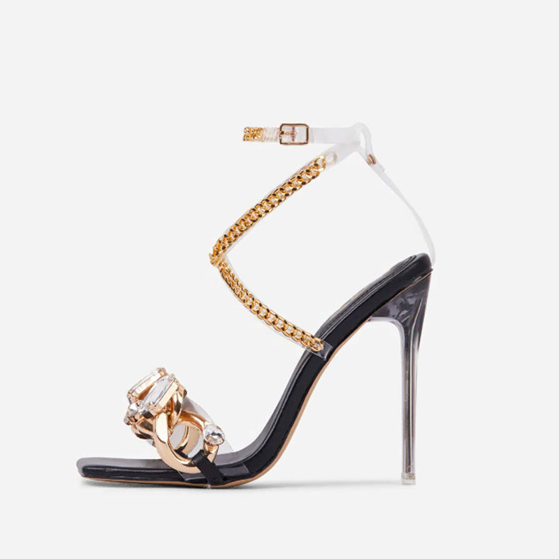 Sexy Rhinestone Strap High Heels for Women - Elegant Party Shoes for Evening Wear, Prom, Wedding & Special Occasions