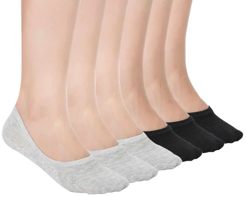 Losa Kute 6 Pairs Women's No Show Socks - Breathable Anti-Slip Invisible Socks for Sneakers, Flats & Loafers - Comfortable Casual Socks for Everyday Wear