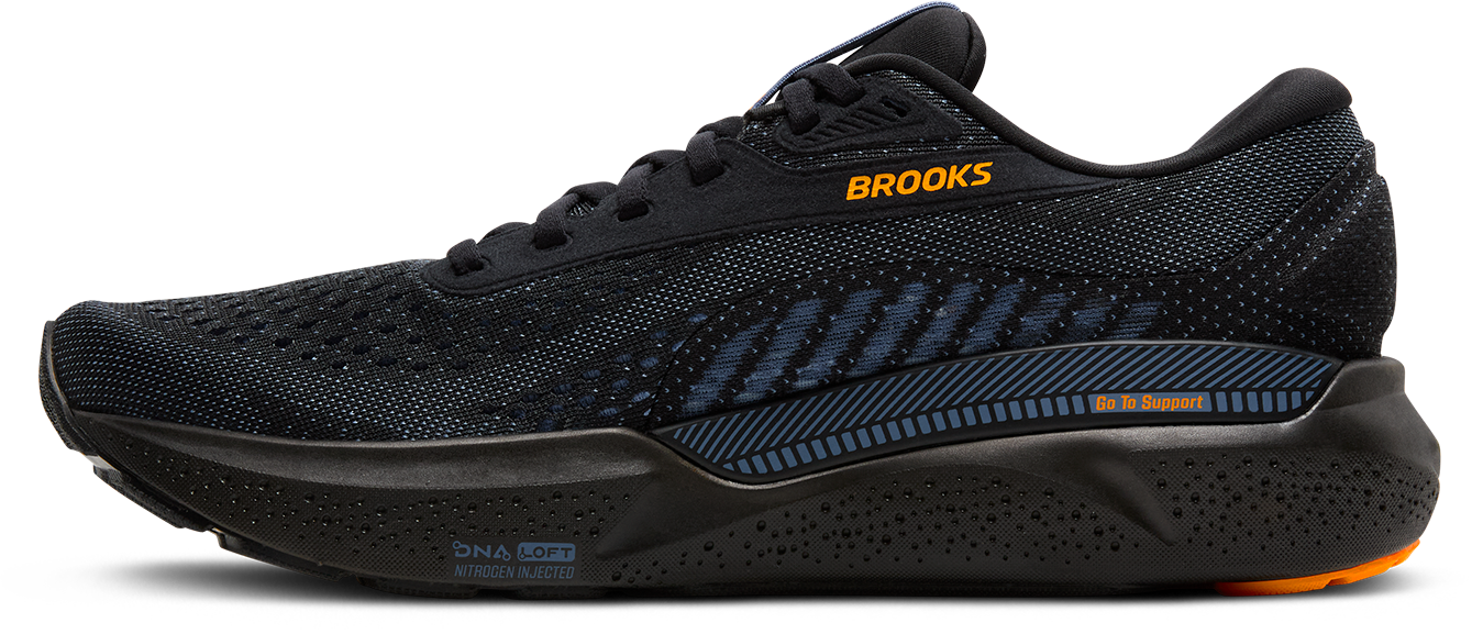 Men's Adrenaline GTS 24 Running Shoes - Black/Country Blue/Orange - Lightweight Cushioned Sneakers for Men - Perfect for Jogging, Gym Workouts & Daily Walking