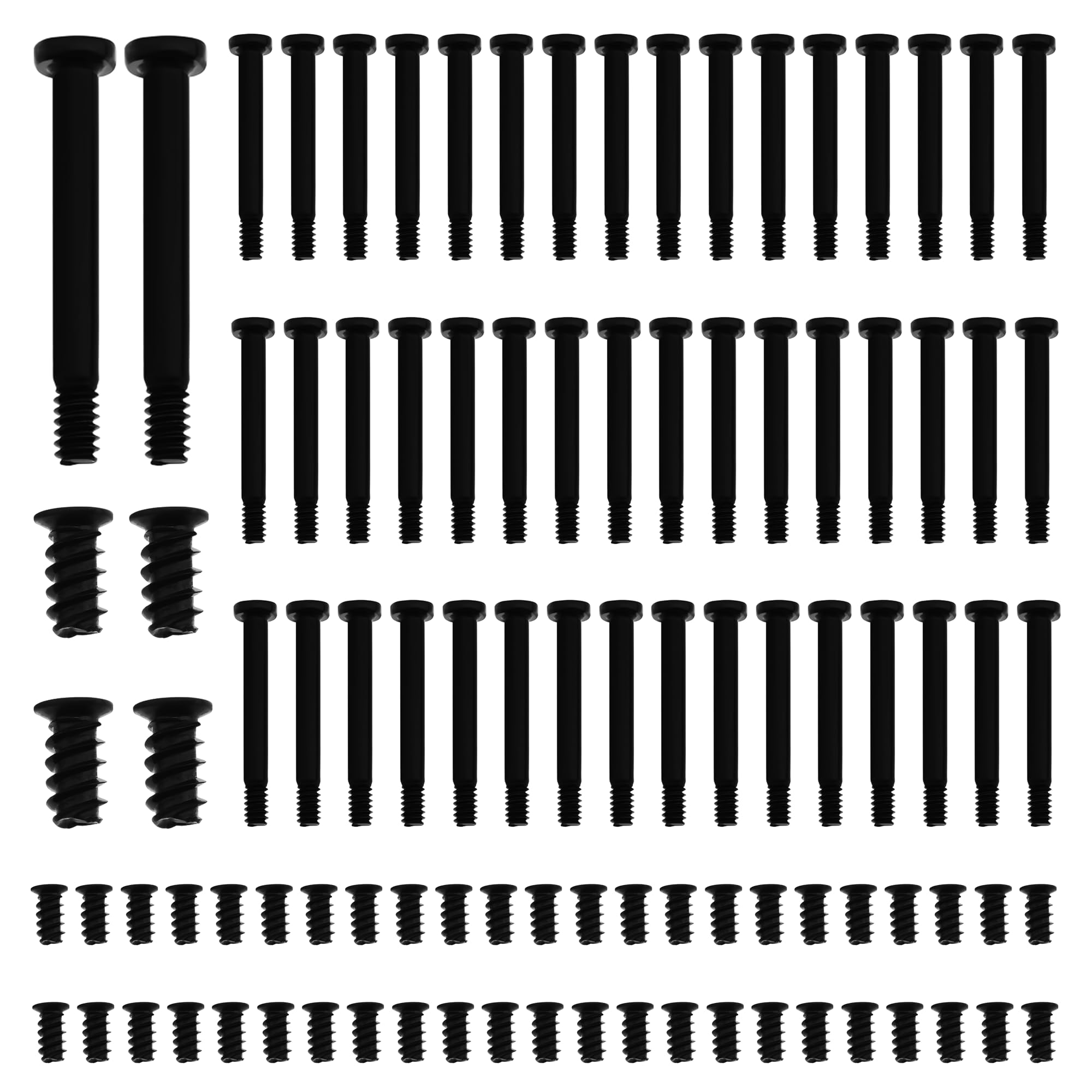 YIMATEECO 100Pcs Computer Case Fan Screws Kit - Carbon Steel Radiator PC Cooling Fan Mounting Screws (50 Long + 50 Short) for PC Build, Case Fan Installation & Cooling System Upgrade