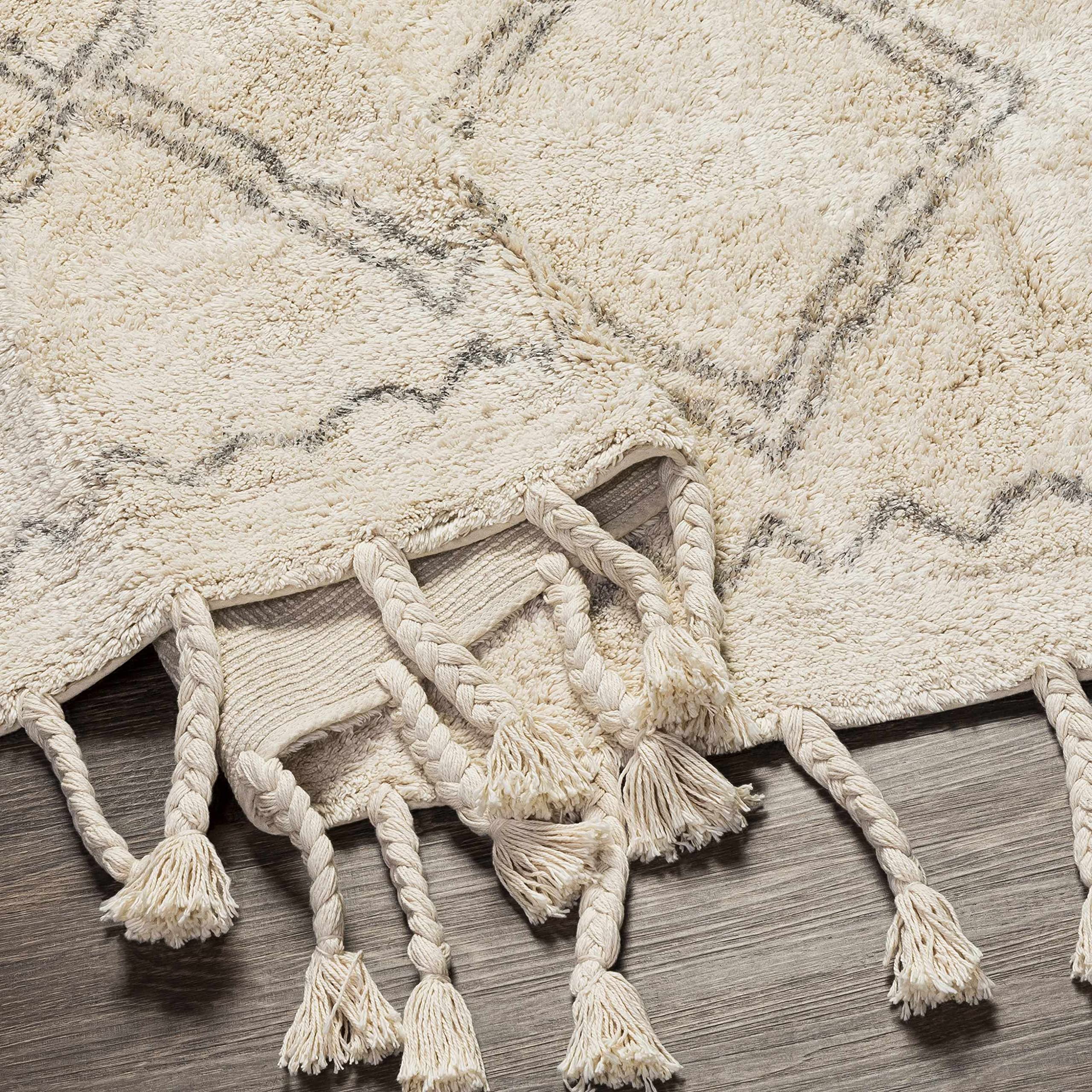Bohemian Transitional Area Rug 8' x 10' - Gray & Cream Handwoven Rug for Living Room, Bedroom - Hauteloom Harvester Collection | Perfect for Boho Chic Decor, Cozy Home Makeover
