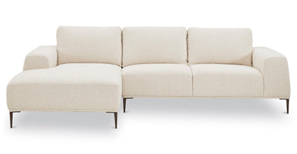 Rue Left Facing Sectional Sofa - Modern L-Shaped Couch with Reversible Chaise for Living Room, Family Room & Apartment | Comfortable Fabric Upholstery, Sturdy Frame | Perfect for Small Spaces & Home Theater Setup
