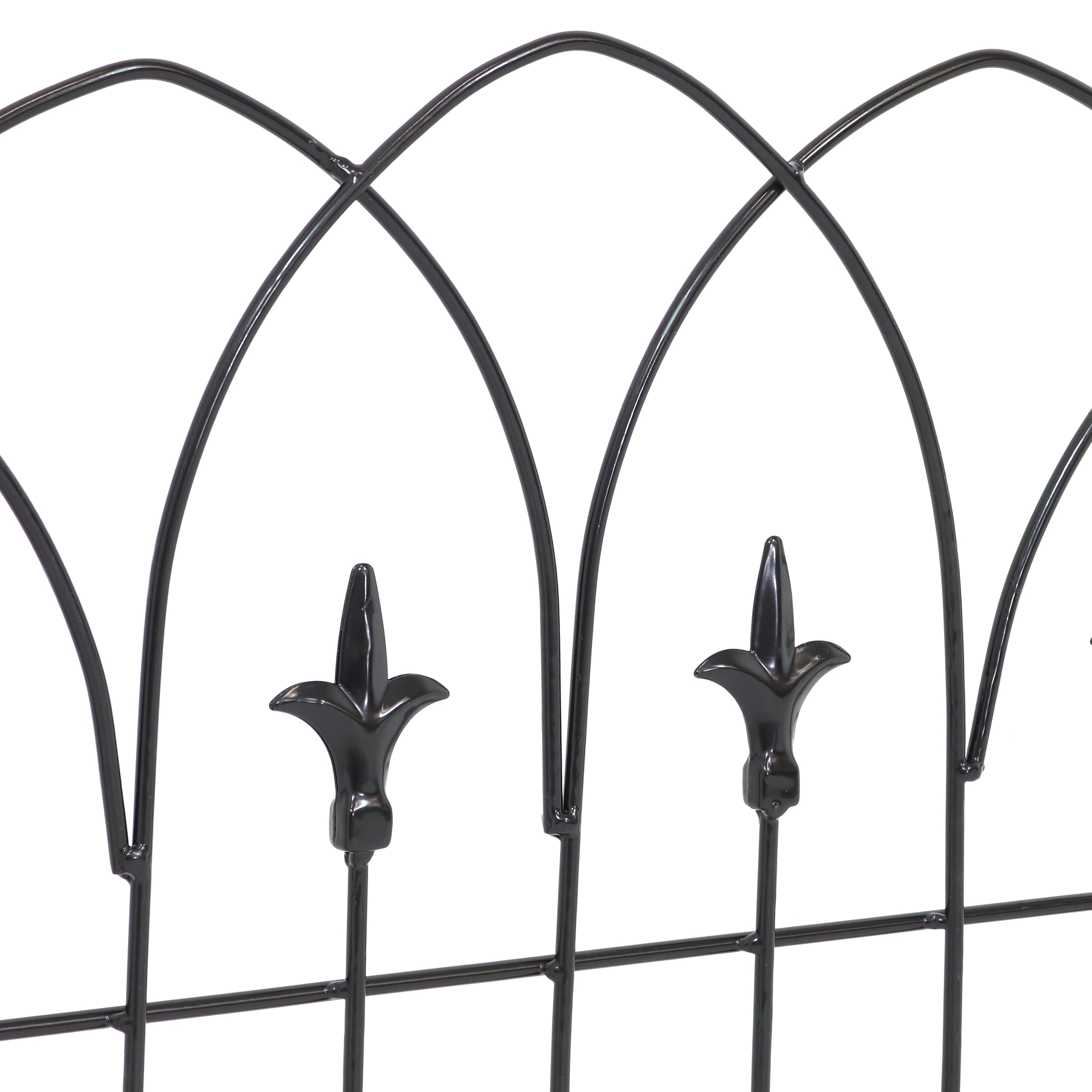 Sunnydaze 5-Piece Bayonne Steel Garden Fence Panels - 8 Feet Tall Rust-Resistant Outdoor Fencing for Yard, Garden, and Property Boundaries | Perfect for Landscaping, Privacy, and Pet Containment