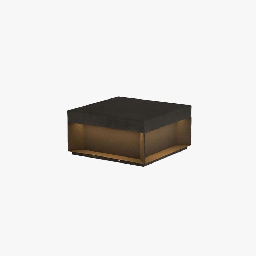 Modern Black Outdoor Square Pillar Lights - Waterproof LED Landscape Lighting for Patio, Garden, Pathway, and Driveway