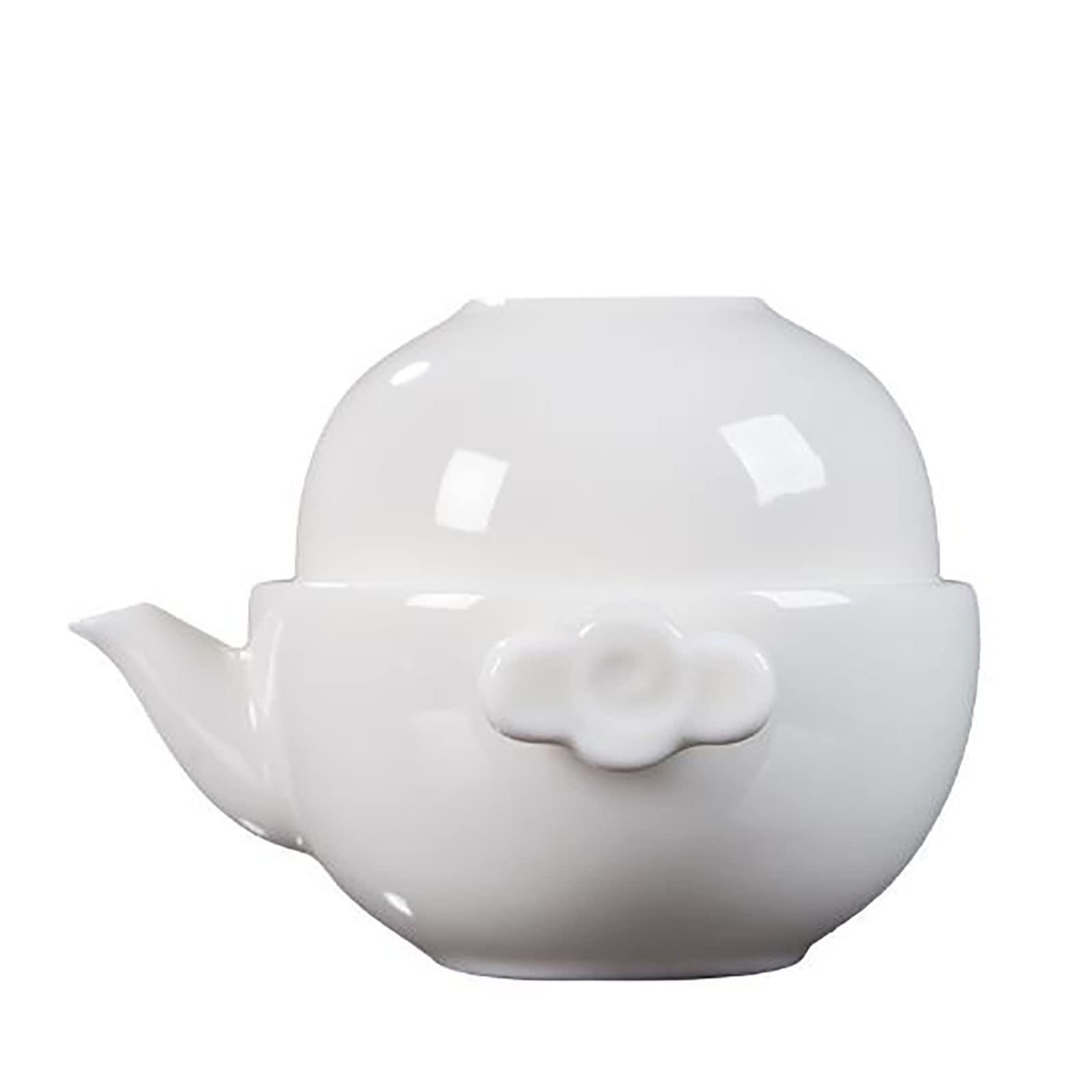 Premium Kung Fu Tea Set - White Porcelain Travel Tea Cup with One Pot & Two Cups, Portable Lantern Jade Ceramic Gift Set for Outdoor, Camping & Home Tea Ceremony | Perfect for Chinese Tea Lovers & Meditation