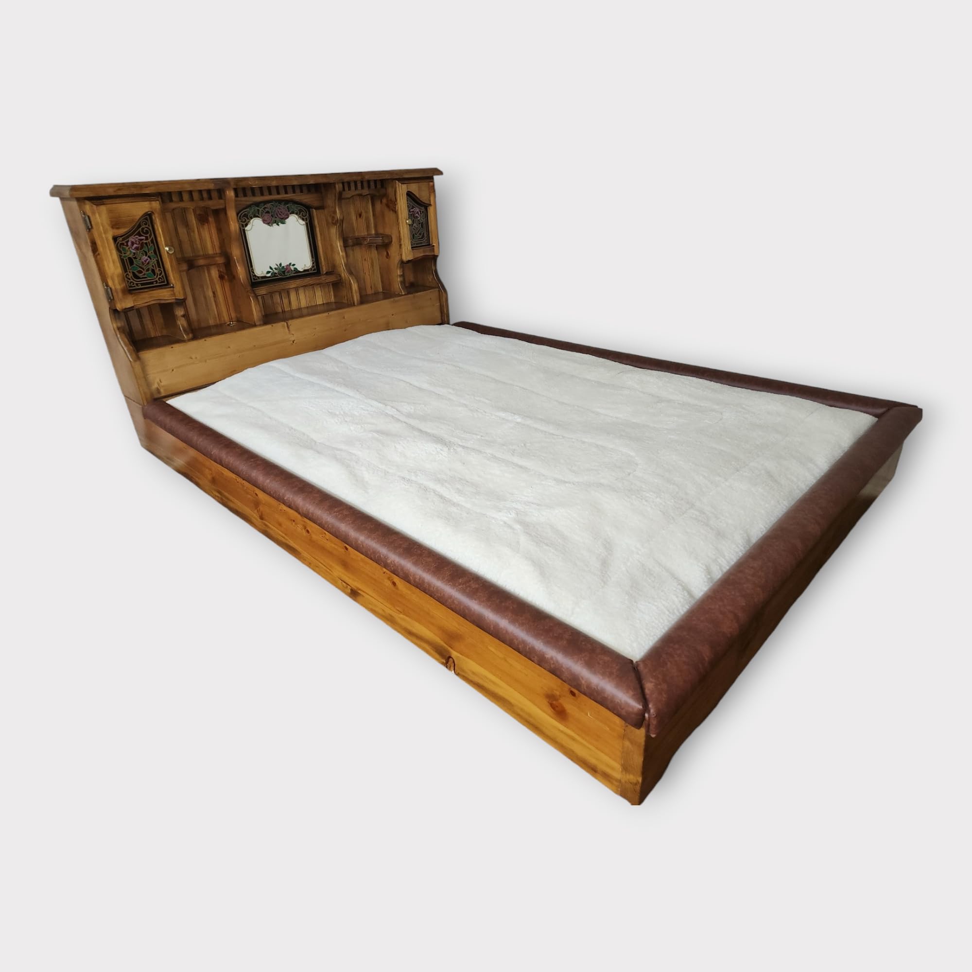 3 Piece King Size Dark Brown Vinyl Padded Rail Caps - Bed Frame Protectors for Headboard & Footboard - Durable Furniture Guard for Home, Hotel, and Dorm Use