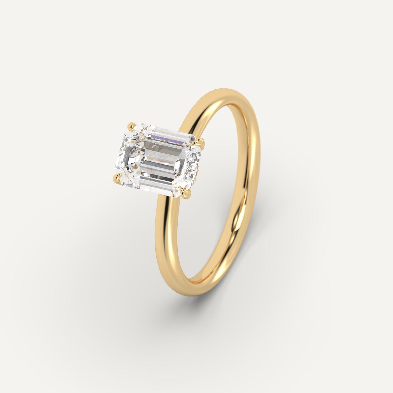 2 Carat Emerald Cut Diamond Engagement Ring - 14K White Gold Solitaire Wedding Band for Women - Perfect for Proposals, Anniversaries & Special Occasions