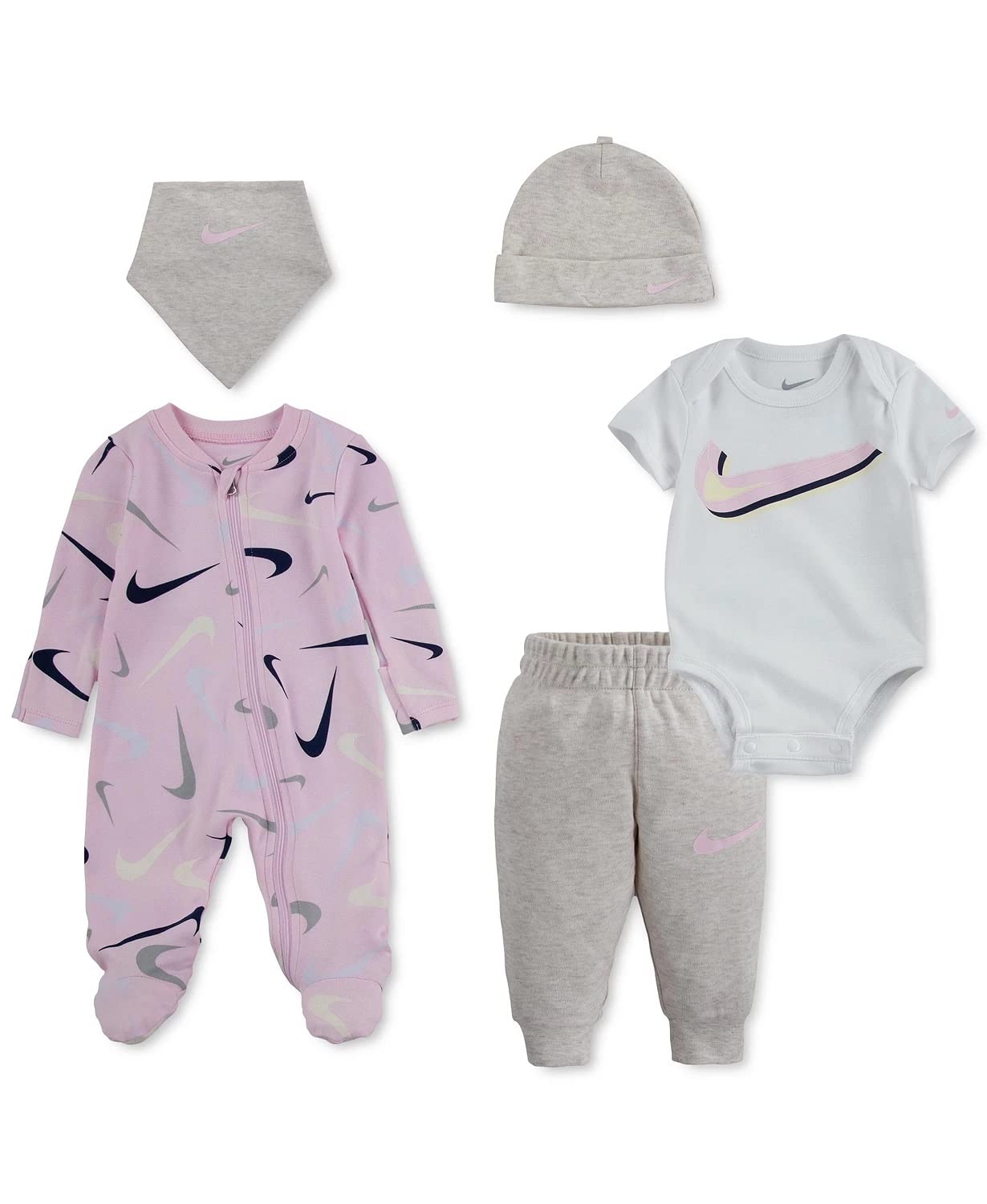 Nike Baby Girl Swooshfetti Parade 5-Piece Outfit Set - Cute Matching Clothes for Toddlers & Infants - Perfect for Parties, Playdates & Photo Shoots