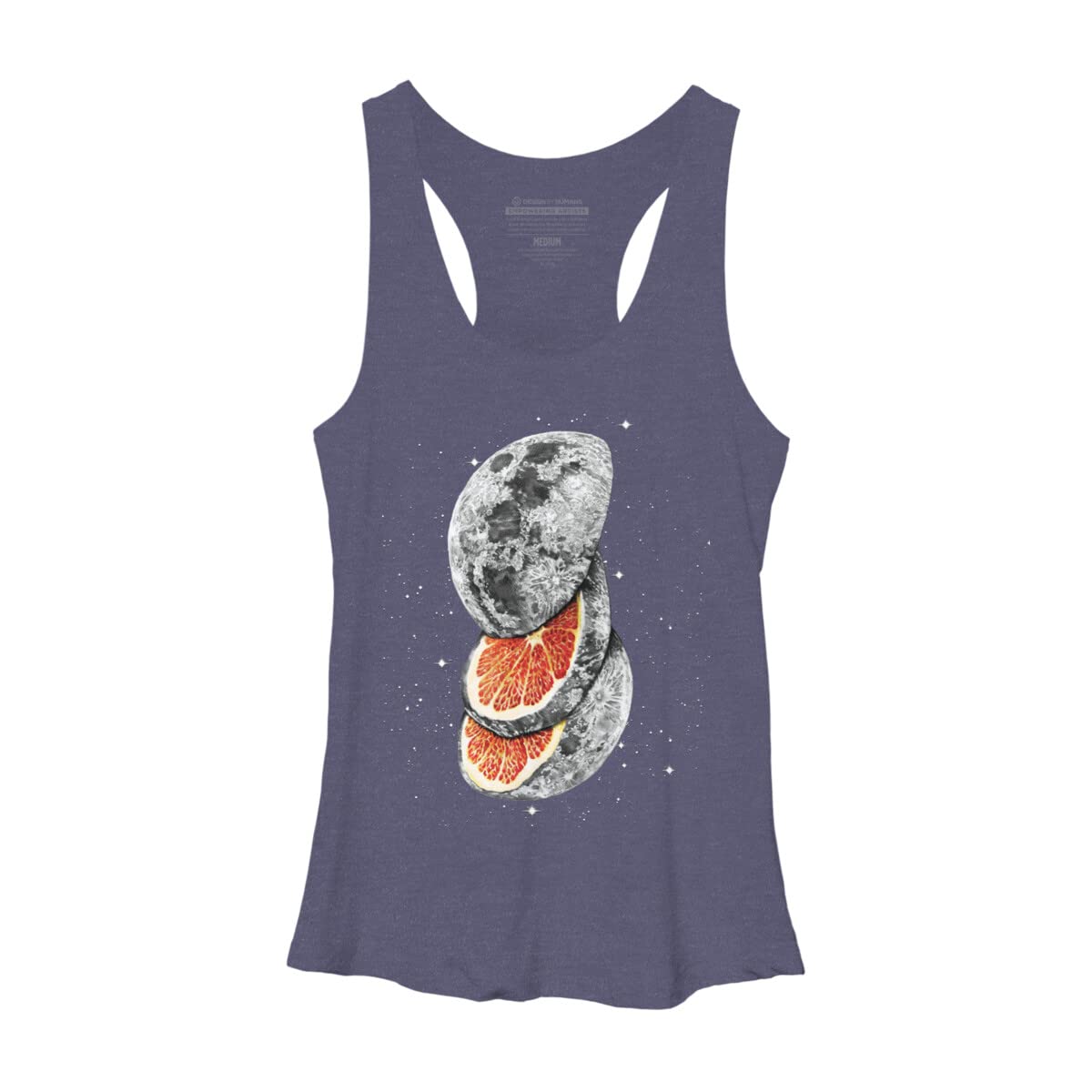 Design By Humans Women's Lunar Fruit by JPOrmiston Racerback Tank Top - Soft Breathable Workout & Yoga Top for Women - Perfect for Gym, Running & Summer Outfits