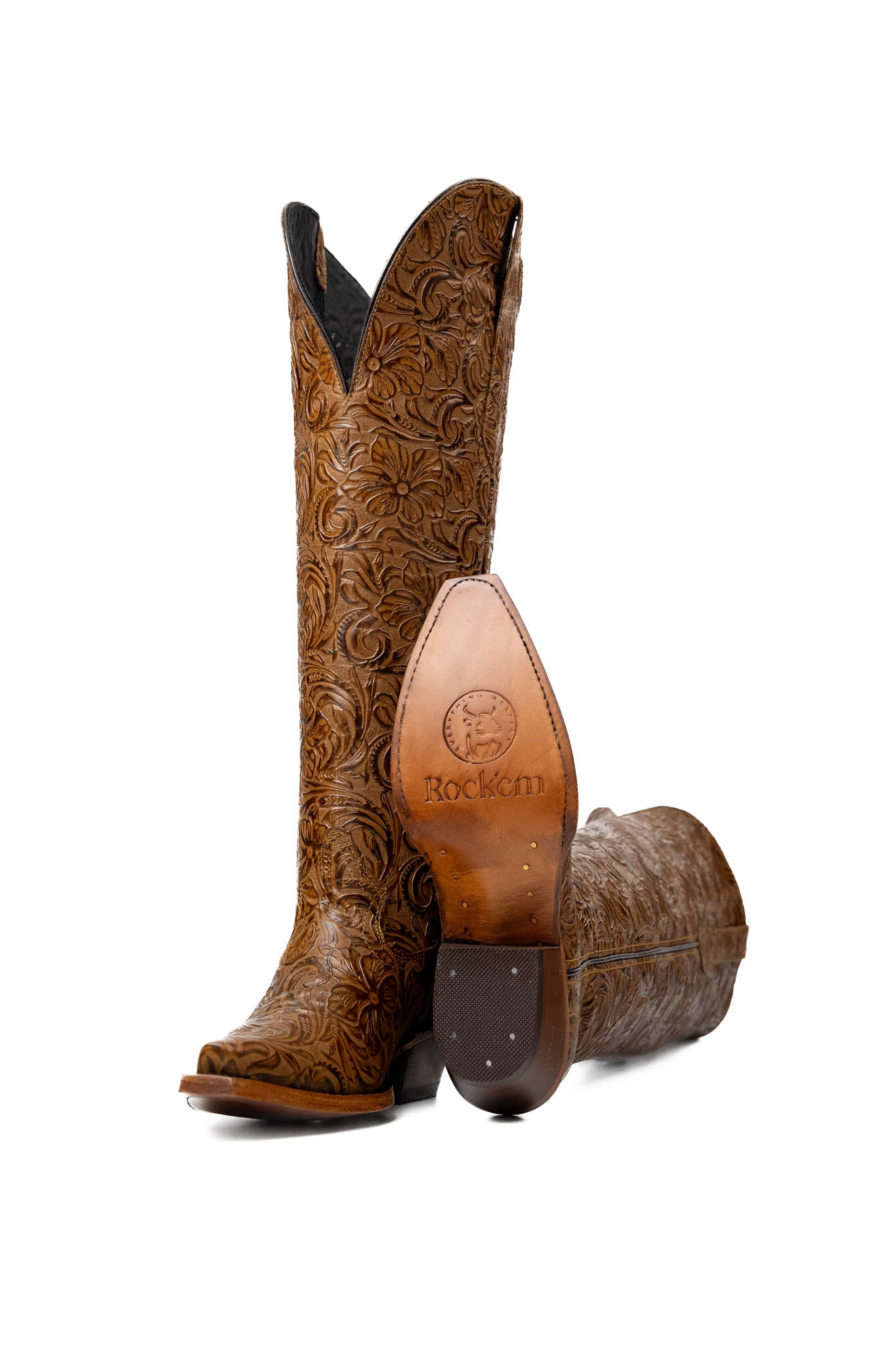 Nancy Women's Tall Wide Calf Snip Toe Cowgirl Boots - Western Riding Boots for Country Dancing, Rodeo & Everyday Wear