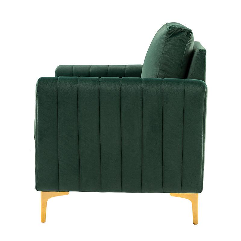 Luxury Didyme Velvet Club Armchair - Modern Accent Chair for Living Room, Bedroom & Office - Plush Upholstered Lounge Chair with Sturdy Wooden Legs - Perfect for Reading Nook, Home Theater & Cozy Spaces