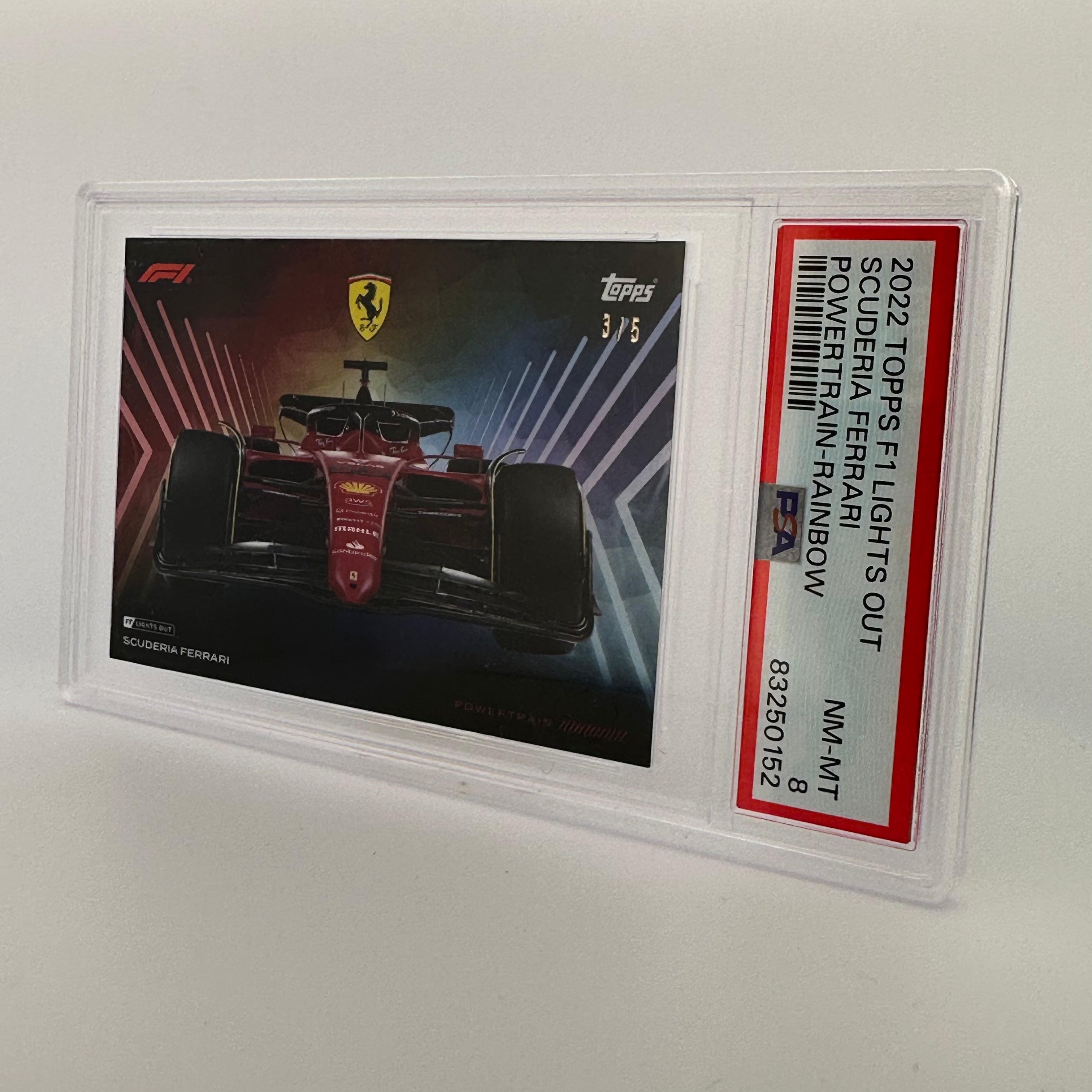PSA 8 Graded Scuderia Ferrari Powertrain Rainbow Trading Card - Perfect for Collectors & Racing Fans (Sports Memorabilia, Display Case, Gift Idea)