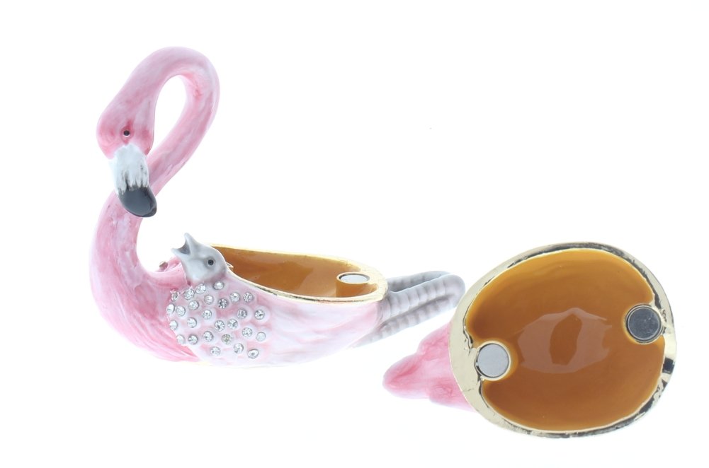 Flamingo with Baby Trinket Box - Handmade Collectible Figurine for Home Decor, Gift & Keepsake | Perfect for Nursery, Wedding Favors & Souvenirs