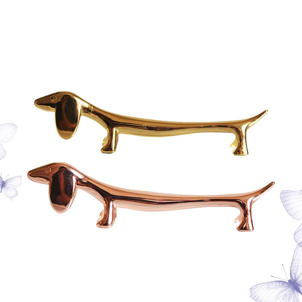 2pcs Metal Dog-Shaped Chopstick Rest Holder - Elegant Spoon & Fork Stand for Wedding, Christmas, New Year Dinner Party - Perfect Table Centerpiece Decoration for Asian Cuisine & Holiday Celebrations