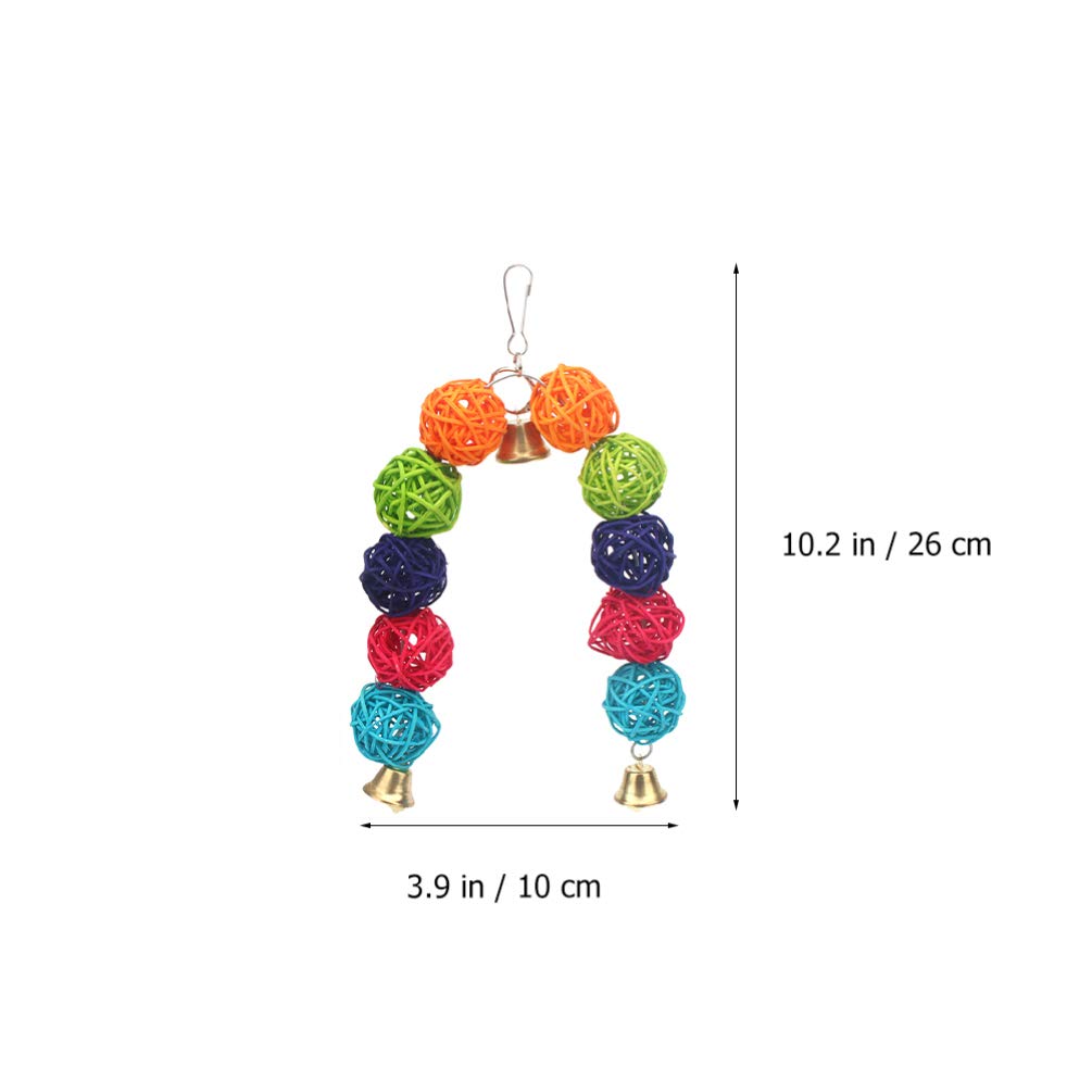 Balacoo 2-Pack Parrot Chew Toys with Bell - Natural Rattan Bird Chewing Balls for Parrots, Budgies & Parakeets - Fun Interactive Pet Bird Toys for Cage Play & Mental Stimulation